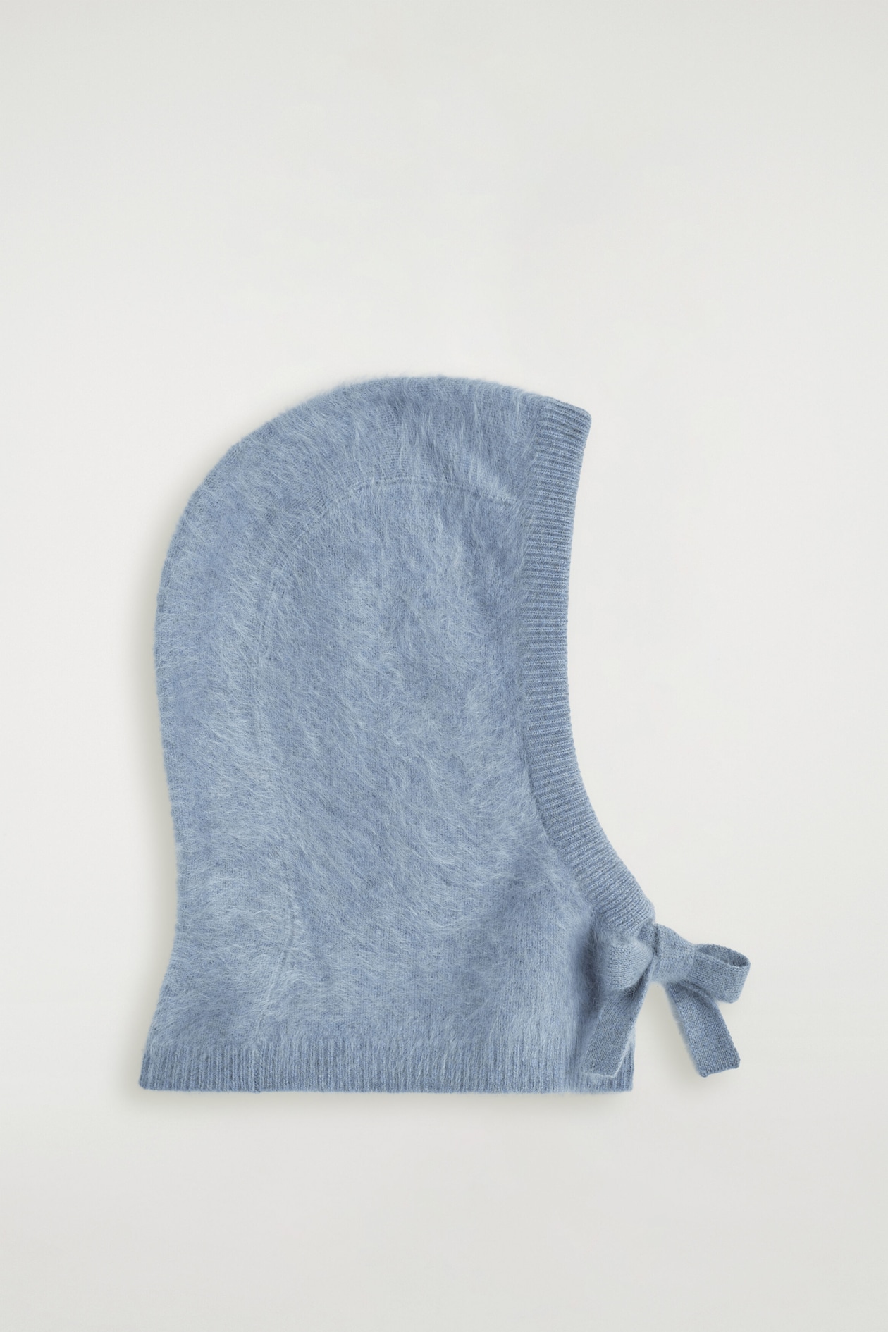 BRUSHED-CASHMERE HOOD — POWDER BLUE
