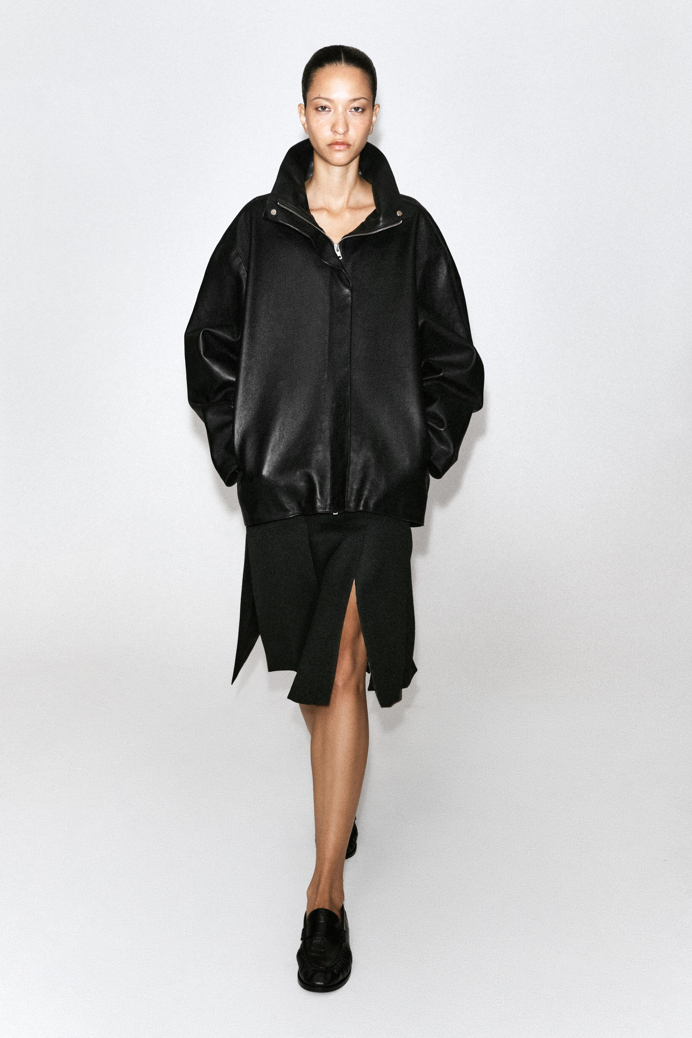 TAILORED SPLIT-HEM WOOL MIDI SKIRT - thumbnail 7
