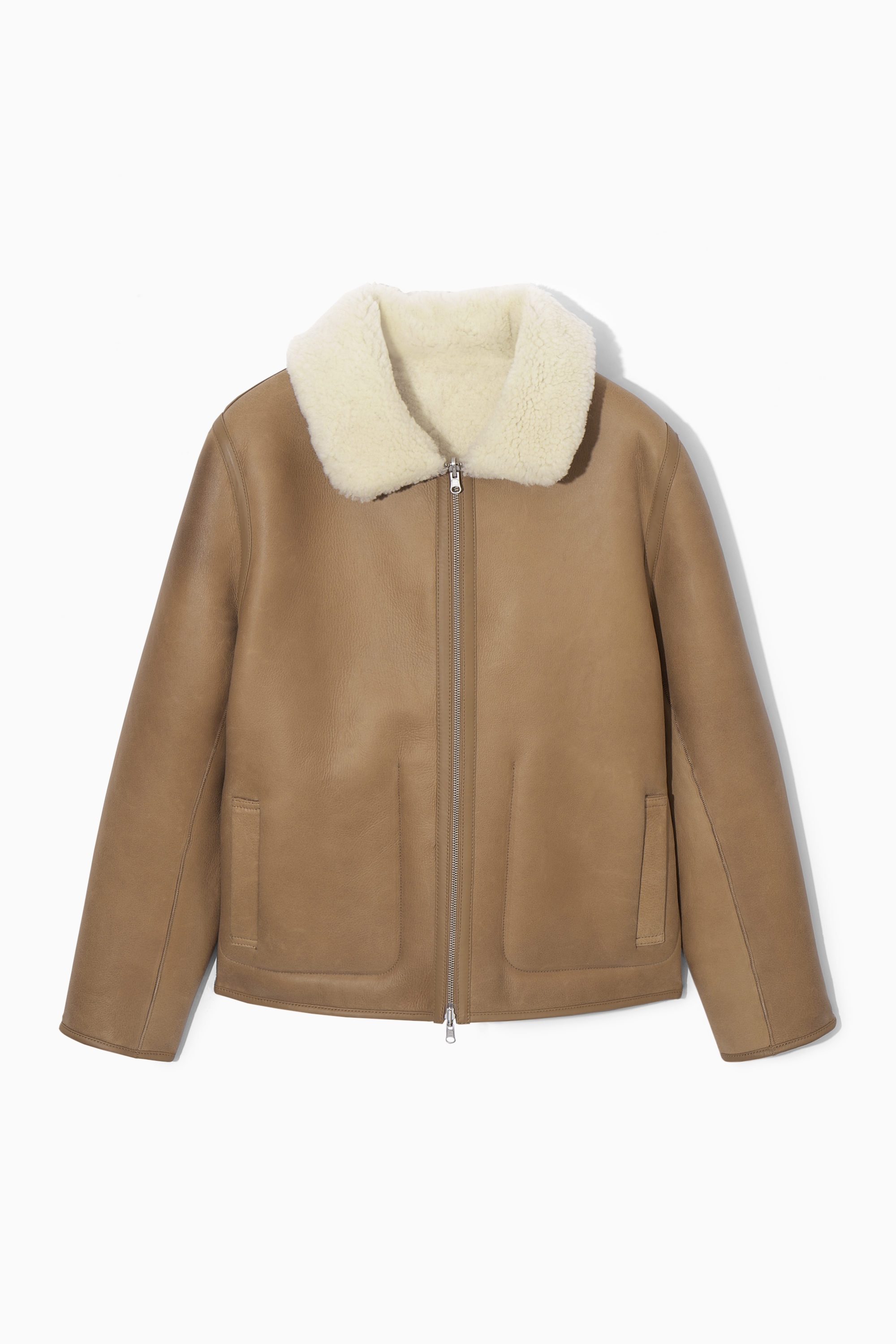 ジャケット ETMON Shearling Padded Reversible Jacket, Cream Reversible Plush Shearling Jacket in Jackets & Outerwear | Vince