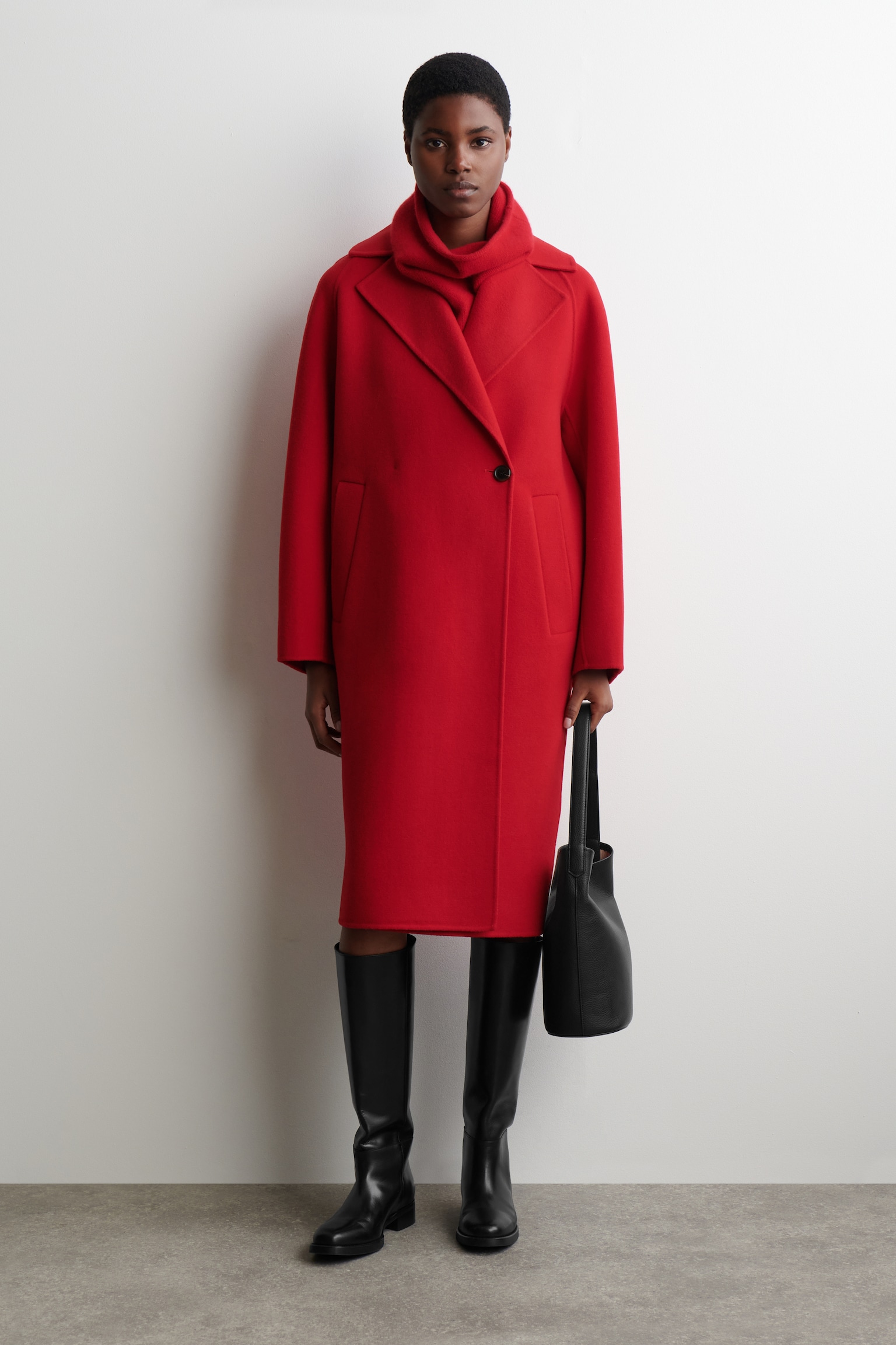 CHALECO ABIERTO DE PUNTO DE LANA Y CASHMERE - ROJO/BEIGE - 4