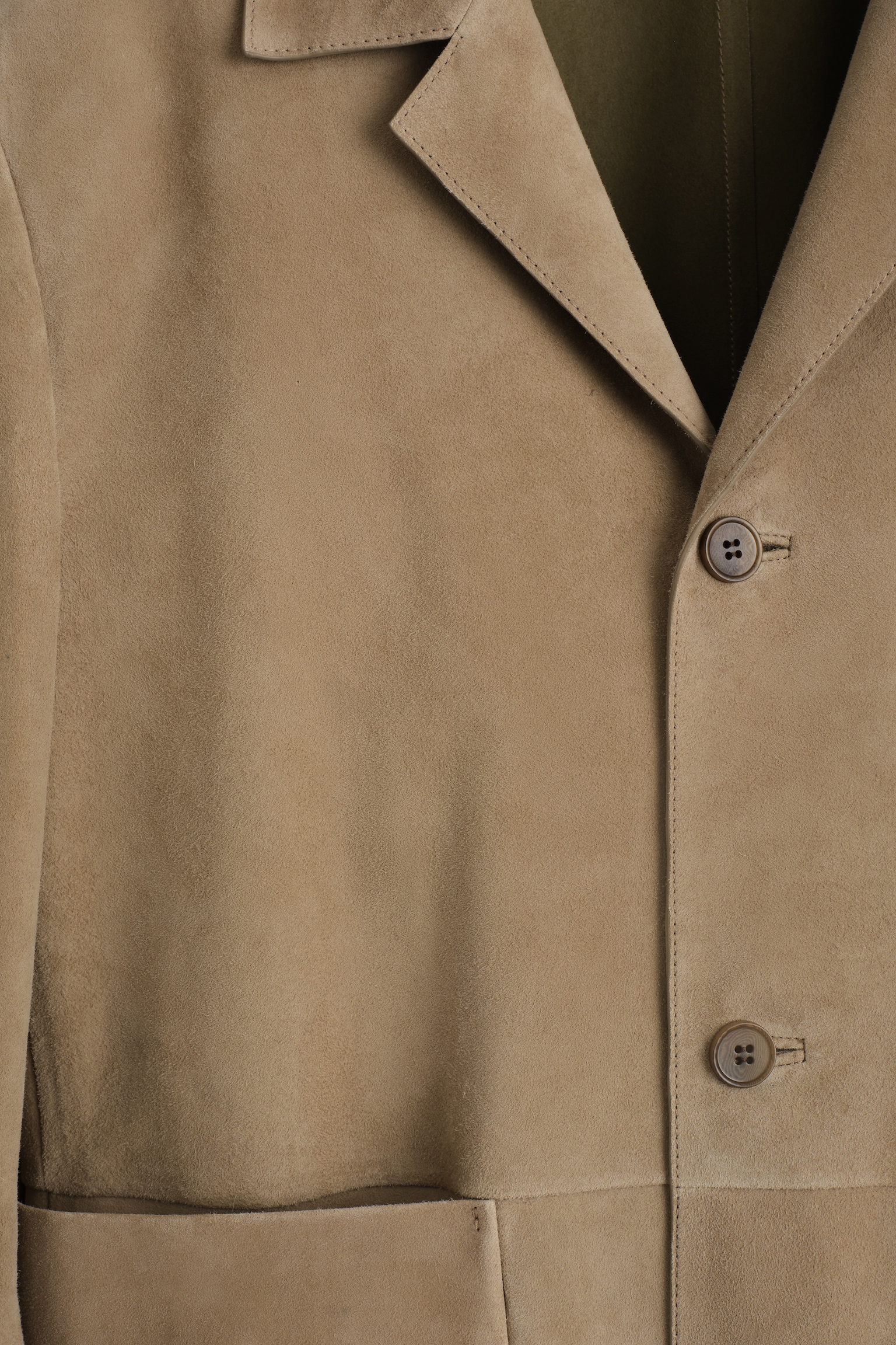 GIACCA IN PELLE SCAMOSCIATA TAGLIO RILASSATO - BEIGE - 7