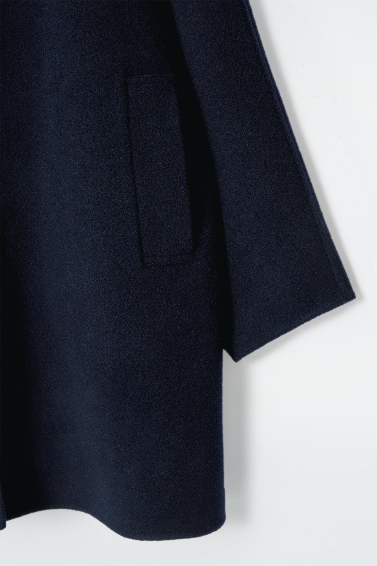 MANTEAU OVERSIZE EN LAINE DOUBLE FACE - BLEU MARINE - 4
