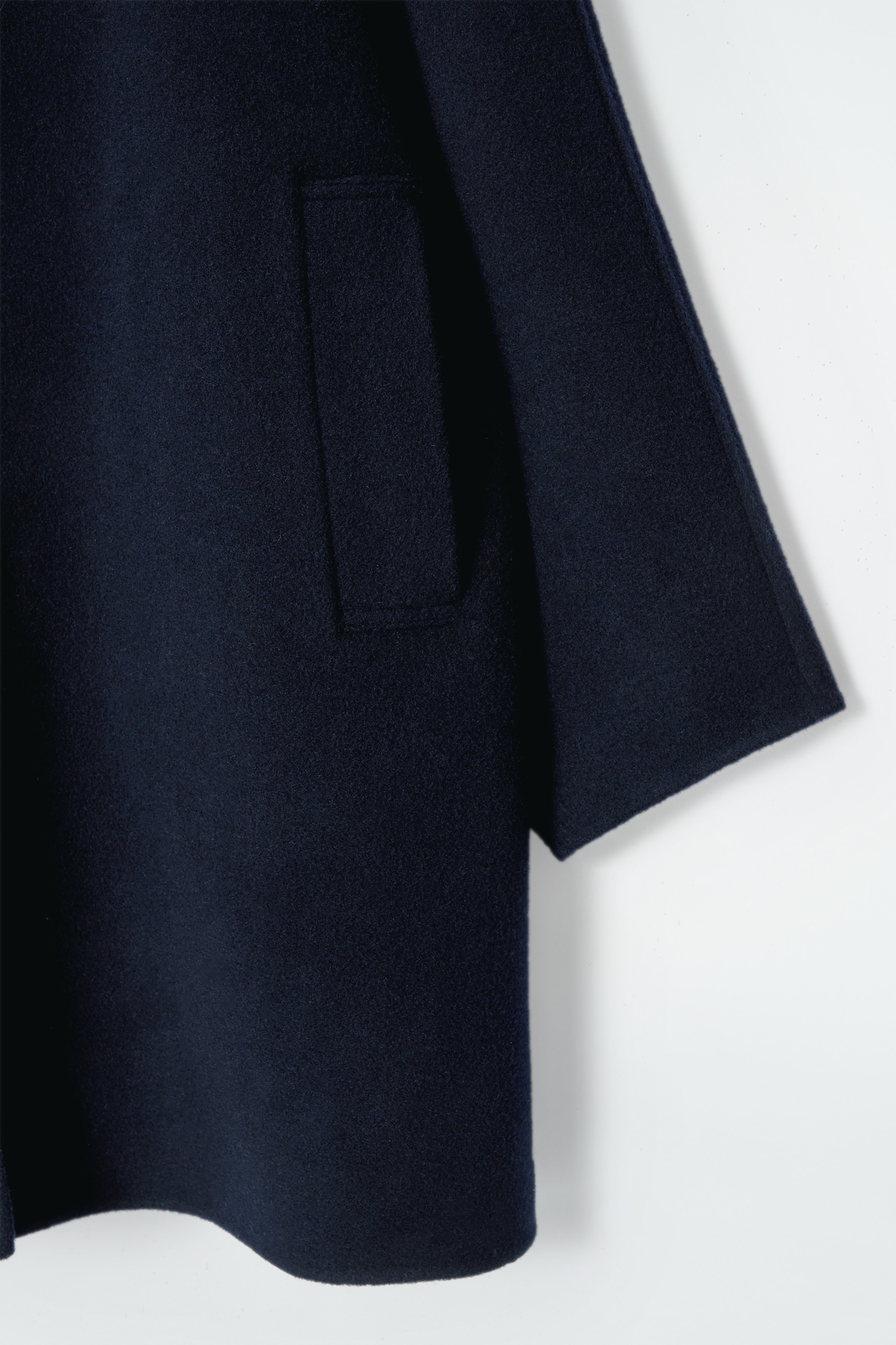 OVERSIZED DOUBLE-FACED WOOL COAT - NAVY - 5