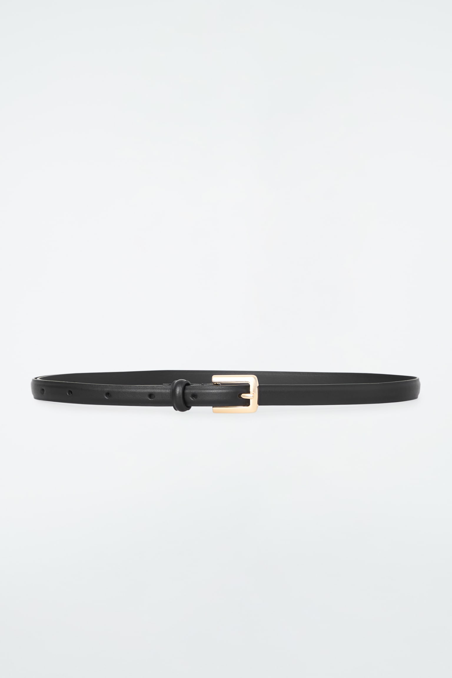 SKINNY LEATHER BELT - BLACK - 1