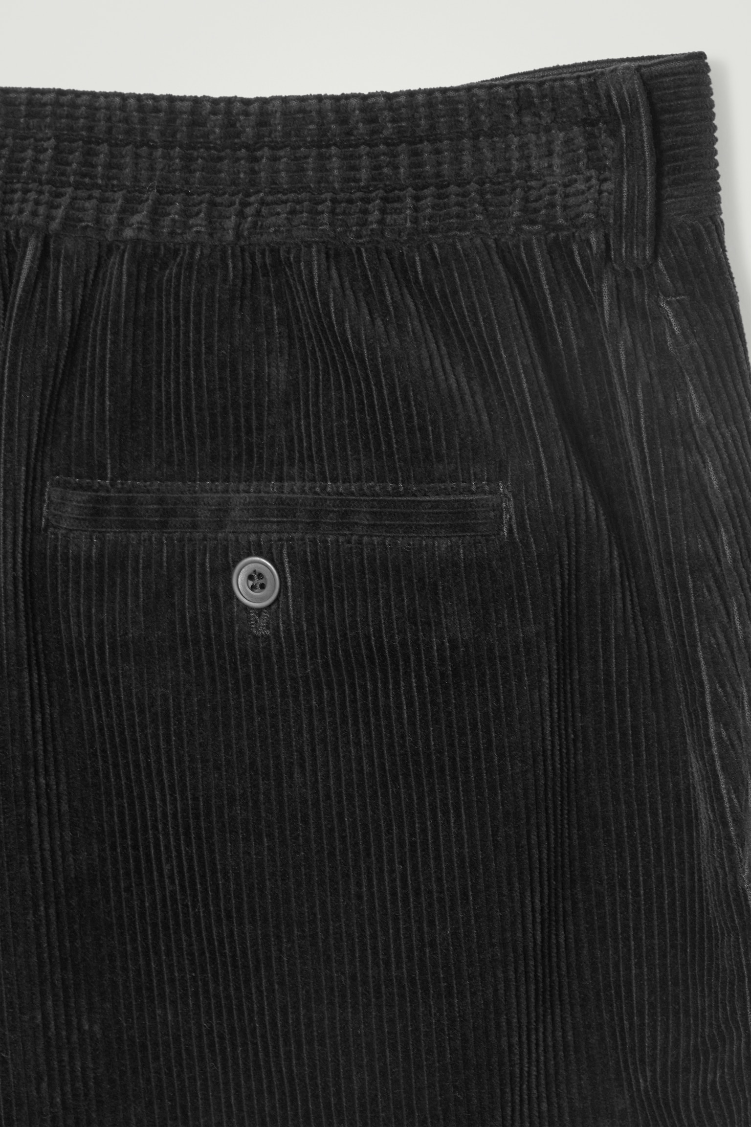 PANTALON LARGE EN VELOURS CÔTELÉ - NOIR/TURQUOISE FONCÉ - 8