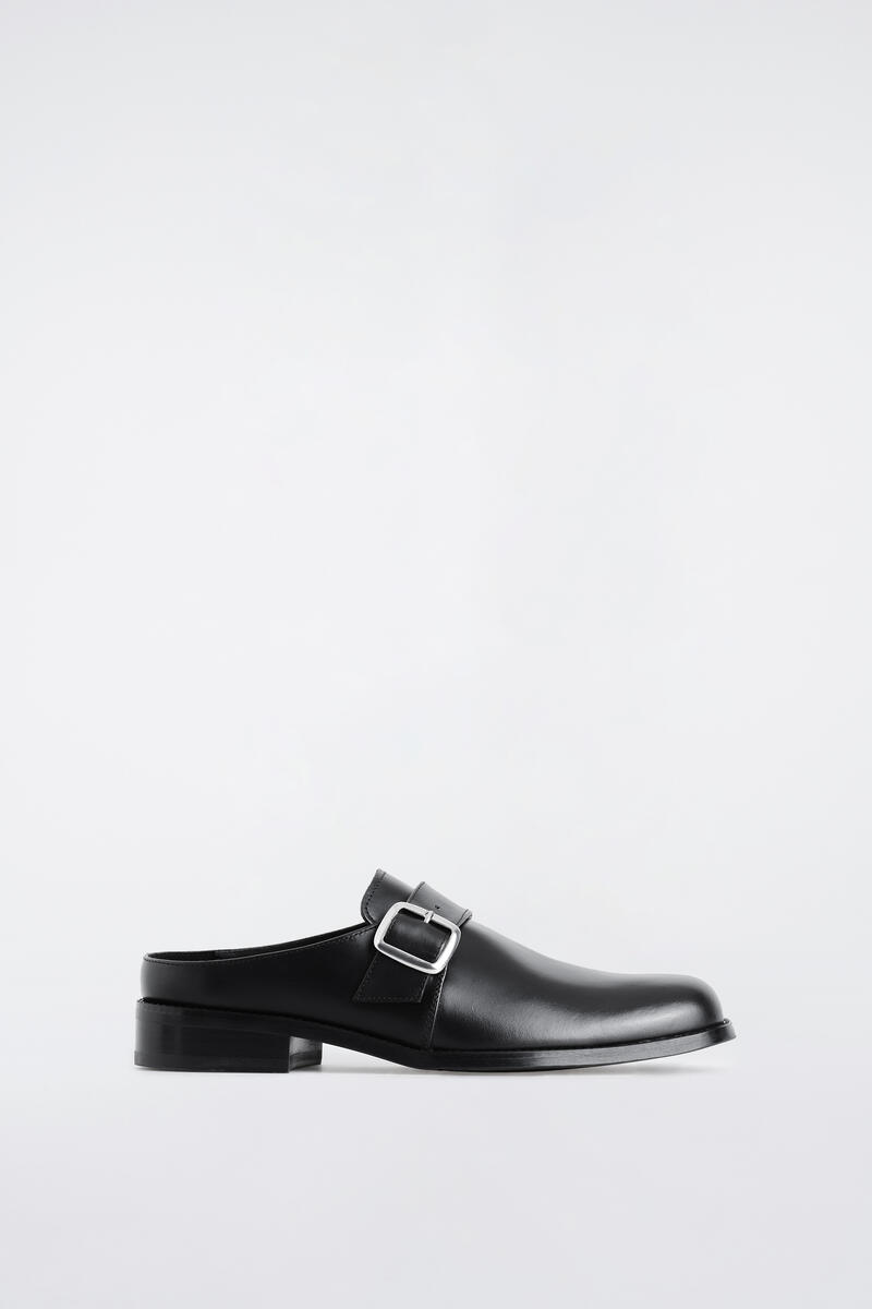 Buckled Leather Mules