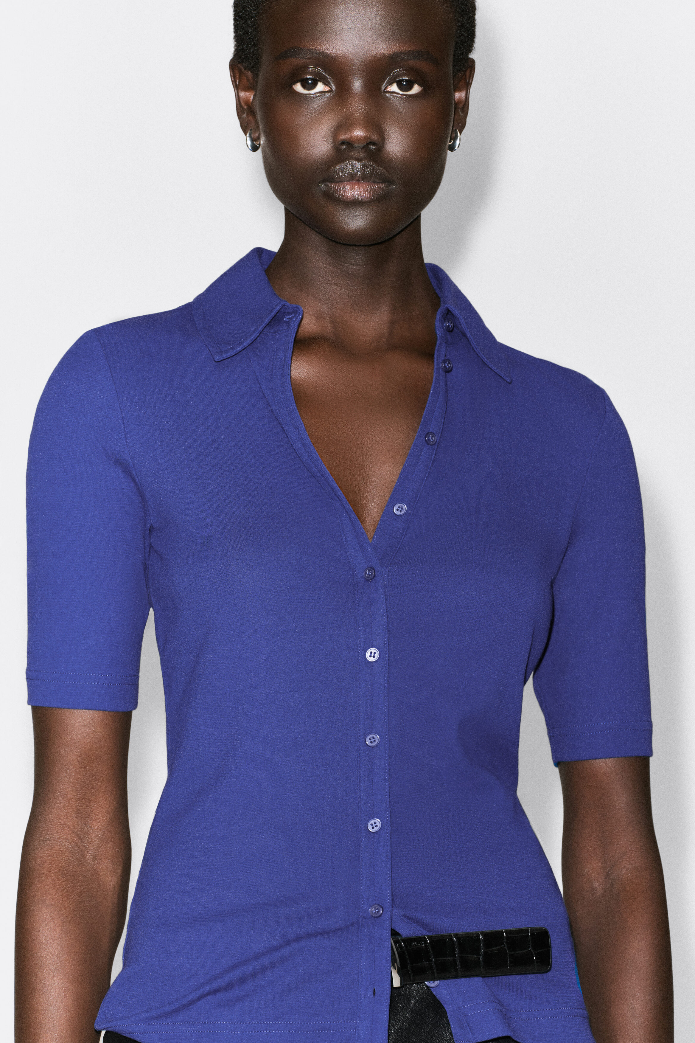 SCULPTED COTTON-JERSEY SHIRT - thumbnail 8