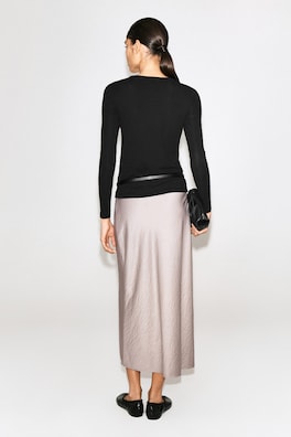 JERSEY CARDIGAN TOP — BLACK 5