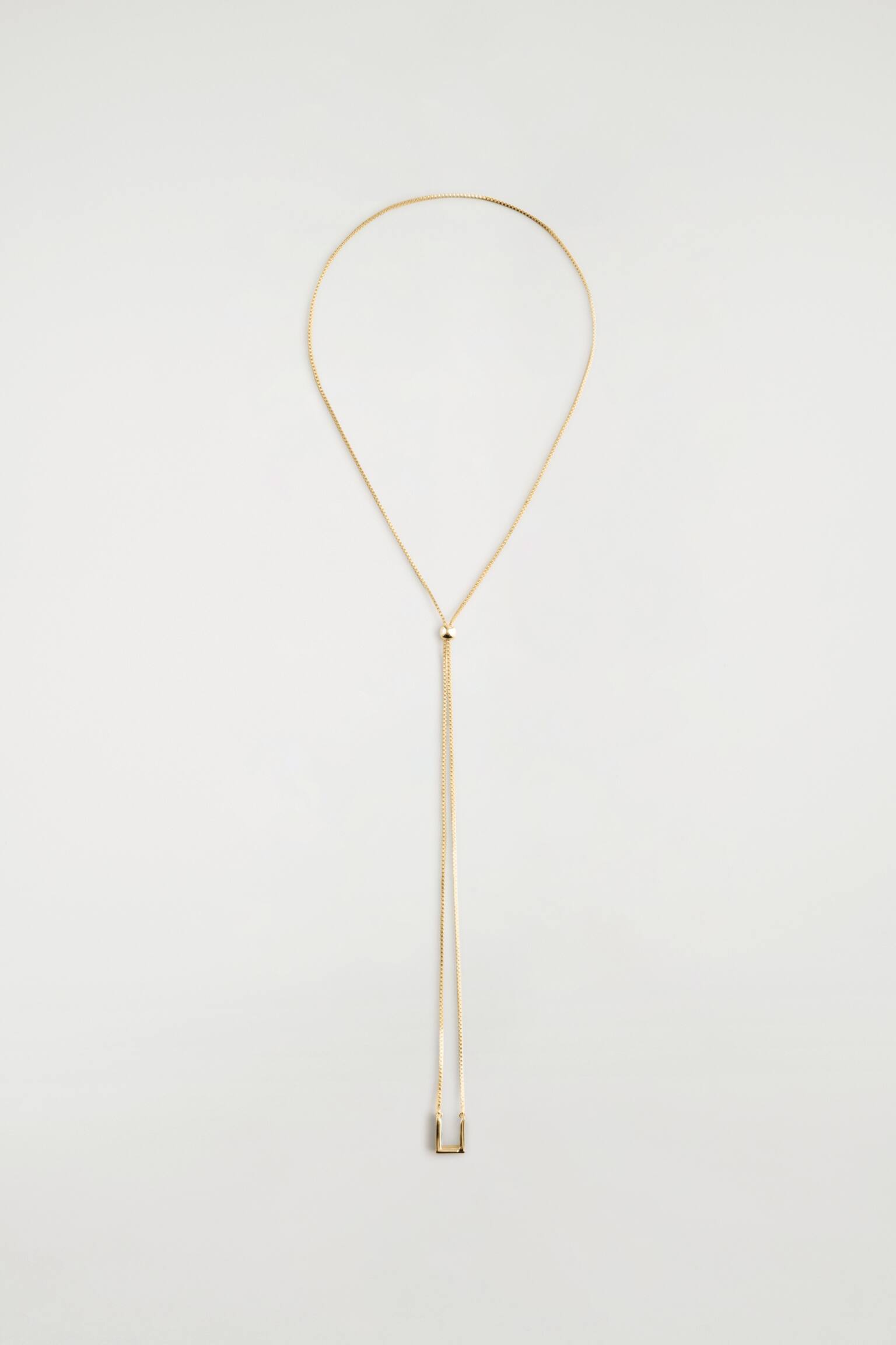 SAUTOIR À PENDENTIF RECTANGULAIRE - DORÉ/ARGENTÉ / NACRÉ - 2