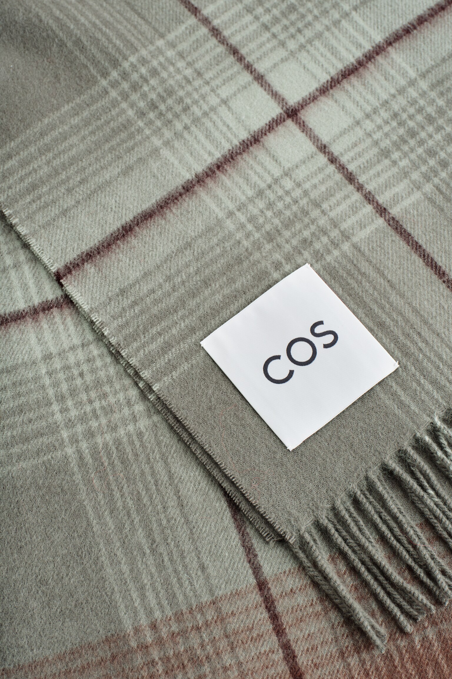 SCIARPA IN LANA E CASHMERE CON FRANGE - ROSSO / QUADRI - 3