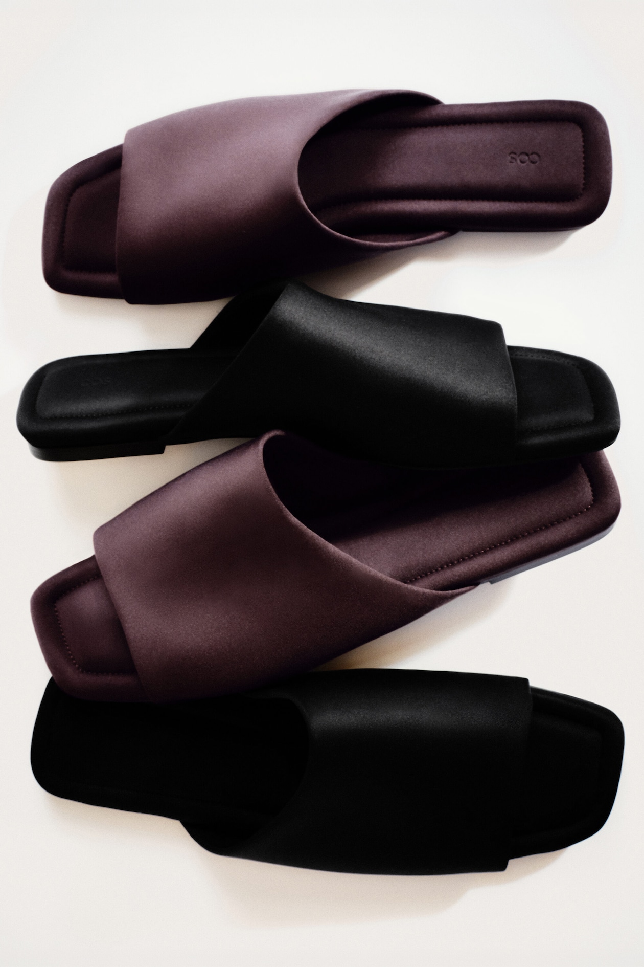 SCUBA SQUARE-TOE MULES — BLACK