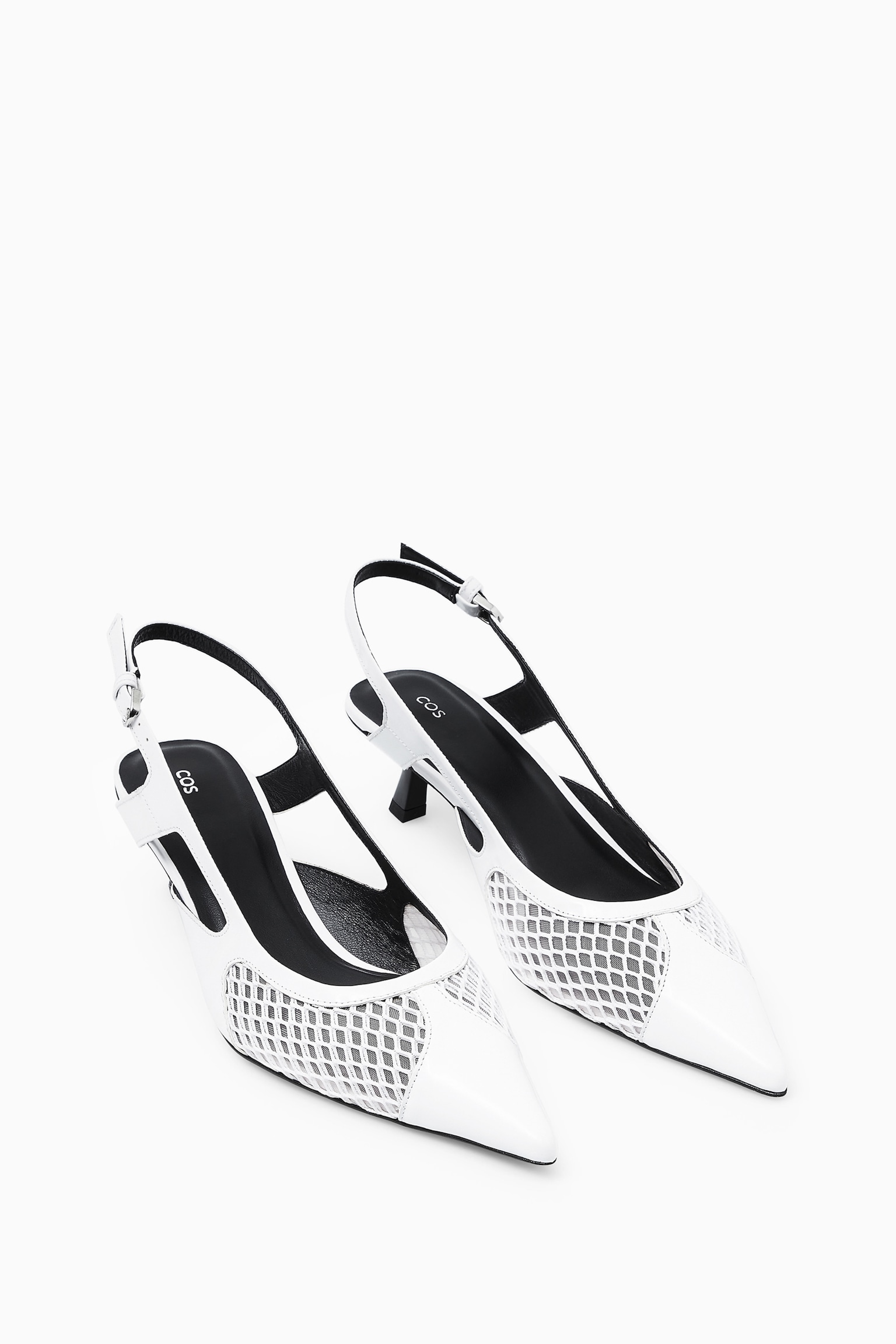 ESCARPINS SLINGBACK POINTUS PETIT TALON DÉTAIL MESH - ÉCRU - 5
