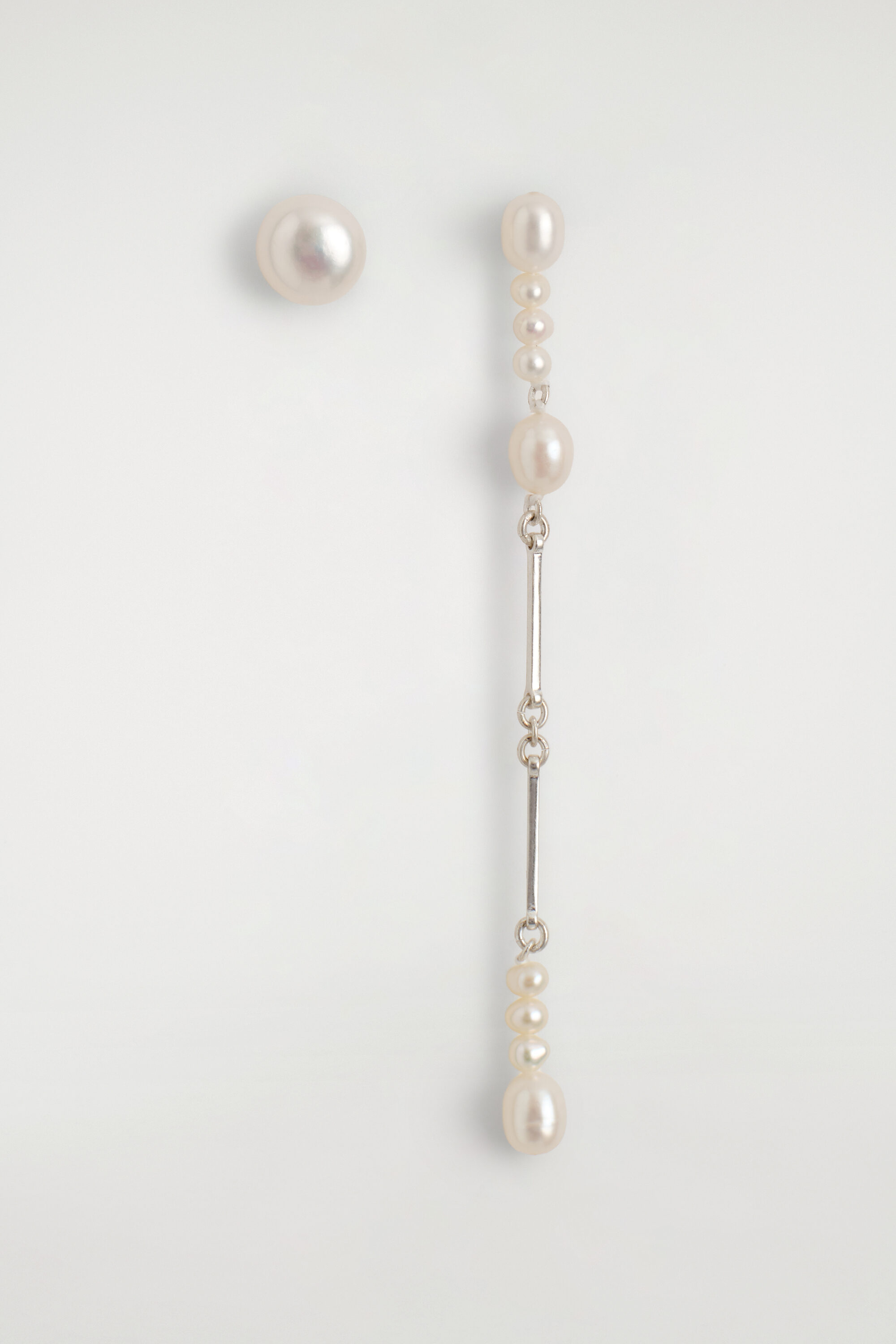 Asymmetric Freshwater Pearl Drop Earrings