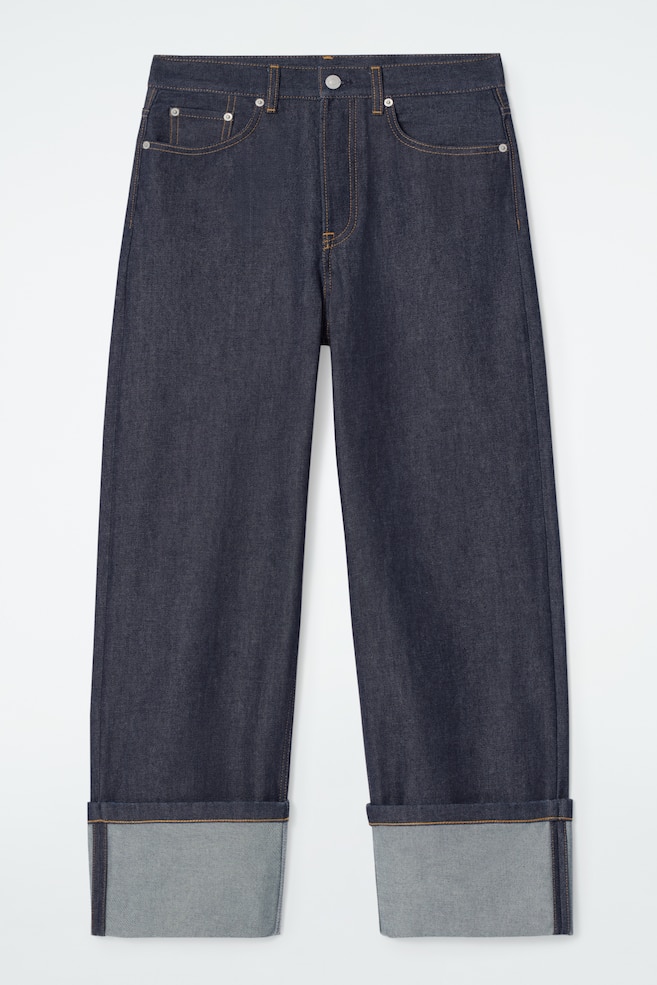 FACADE TURN-UP STRAIGHT-LEG JEANS - ONBEWERKT INDIGO/ECRU - 1