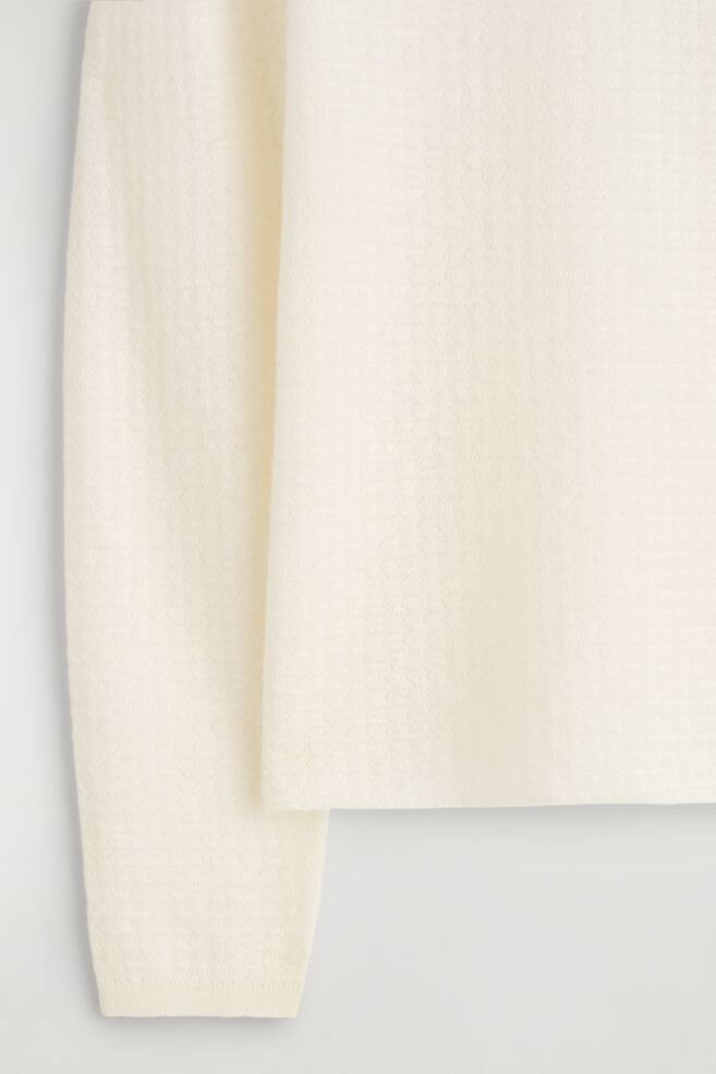 PULLOVER AUS MOHAIR-MIX MIT ZICKZACKMUSTER-CREMEWEISS - 5