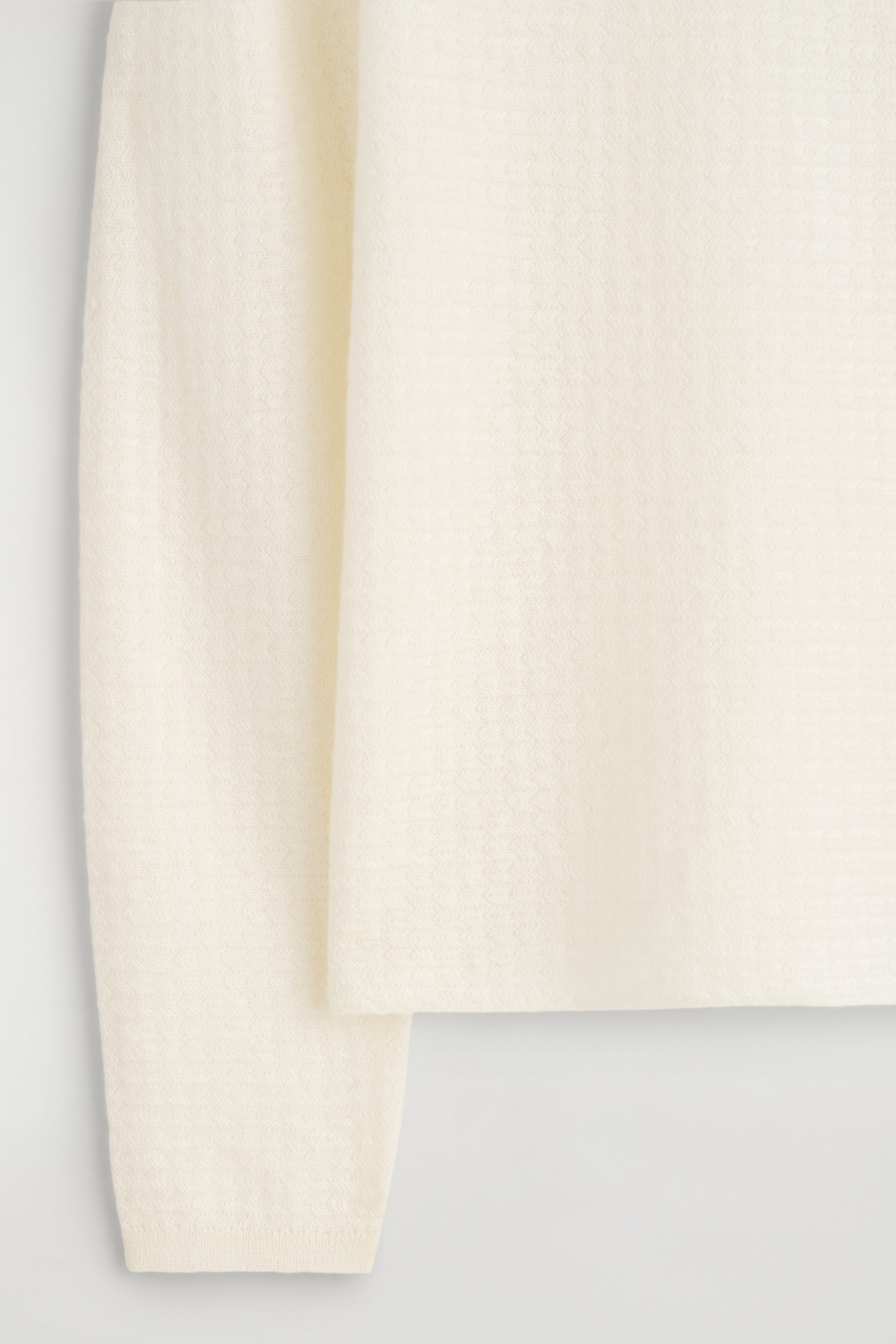 ZIGZAG-KNIT MOHAIR-BLEND SWEATER — OFF-WHITE