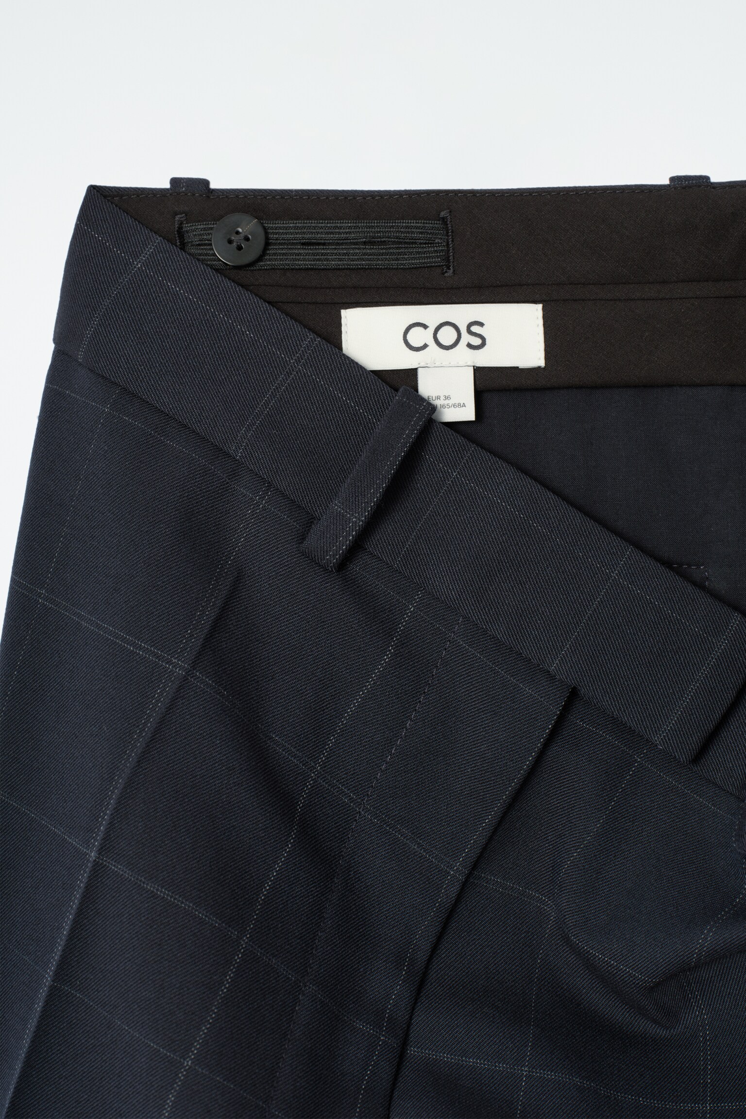 WINDOWPANE-CHECK STRAIGHT-LEG TROUSERS - NAVY / CHECKED - 5