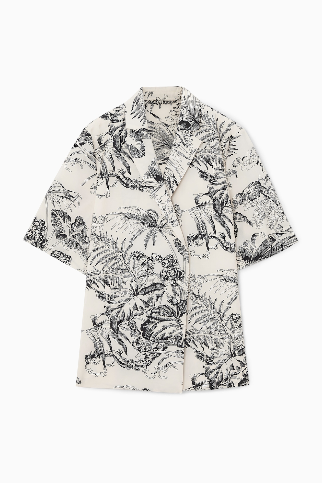 BOTANICAL-PRINT SHORT-SLEEVED BLAZER