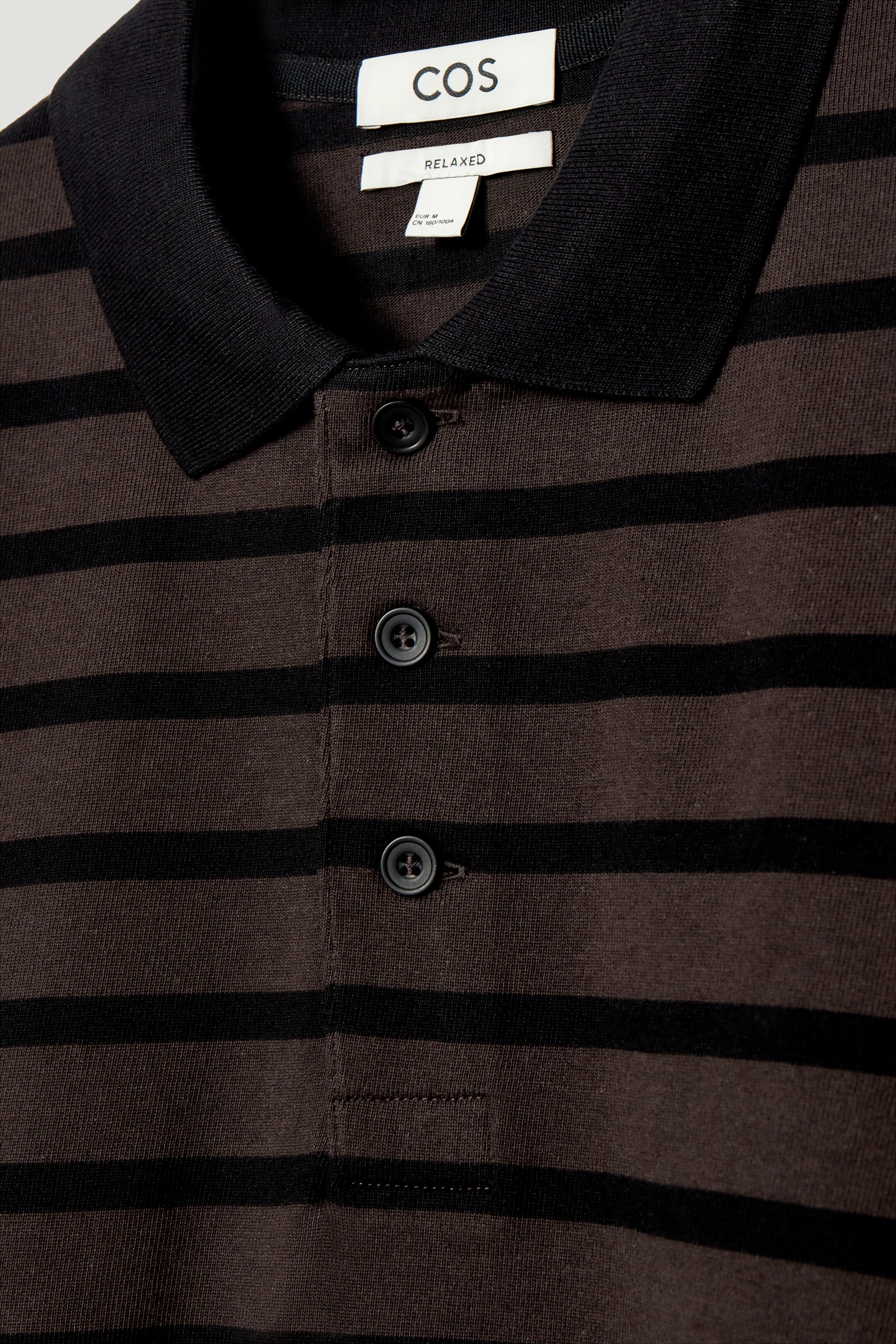 View larger image: STRIPED LONG-SLEEVED POLO SHIRT - BROWN / BLACK - Men | H&M GB 8