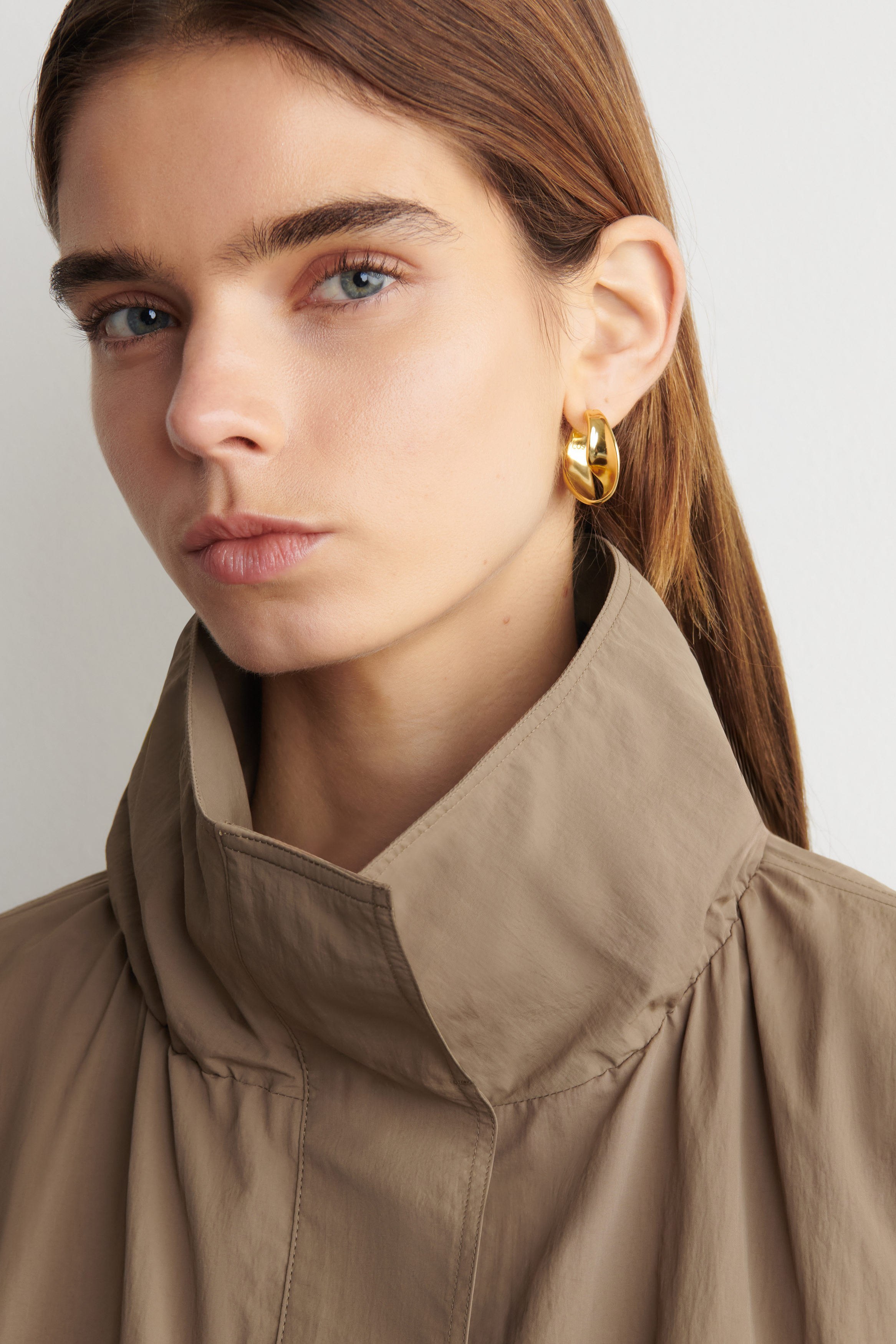 NYLON mock-NECK JACKET - BEIGE | COS US