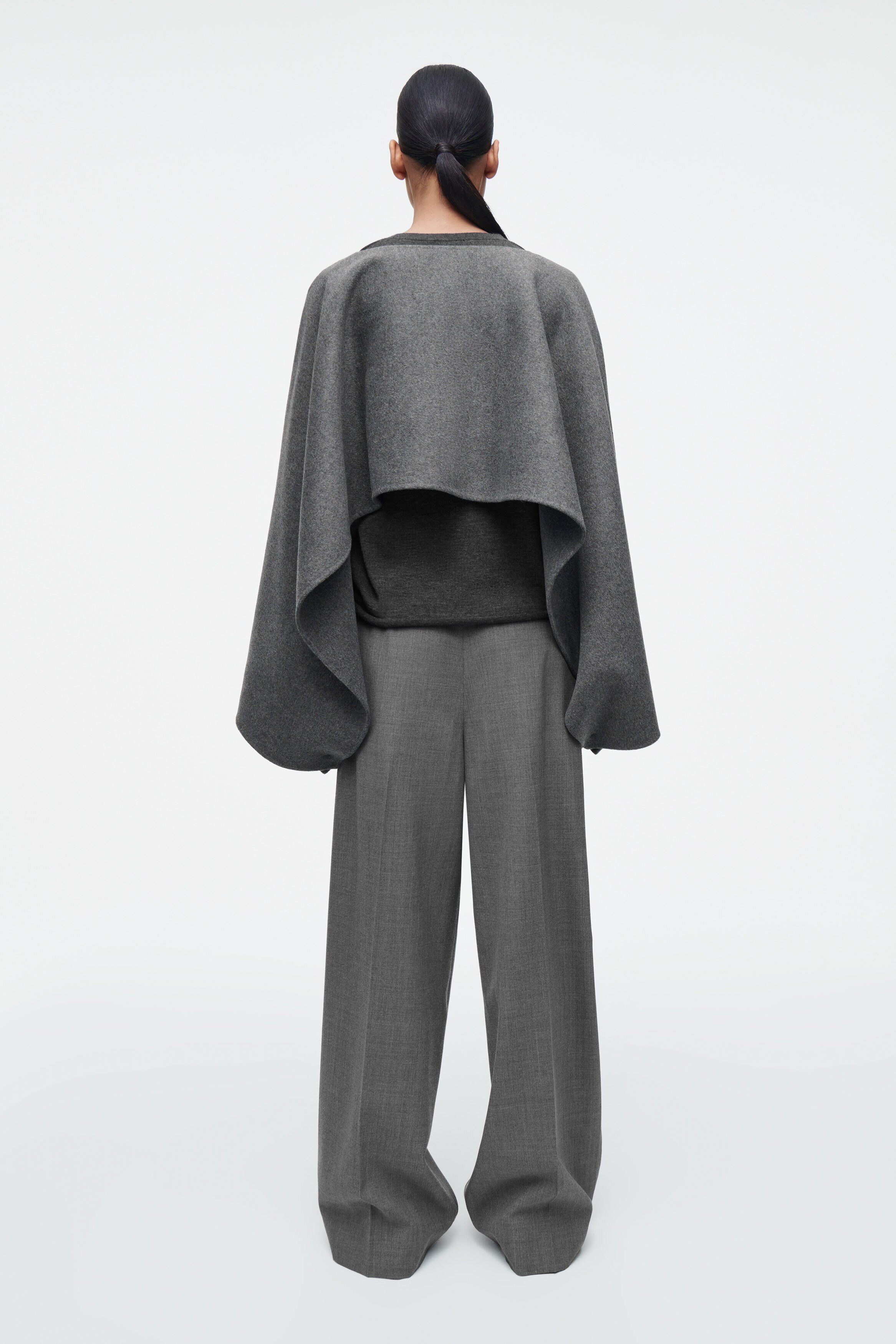 ジャケット・アウター COS WOOL MIX HYBRID CAPE COS Wool Mix Hybrid Cape in BLACK | endource