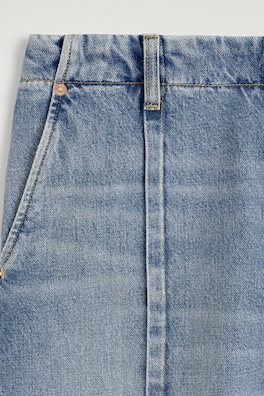 PINTUCKED DENIM CULOTTES — BLUE 5