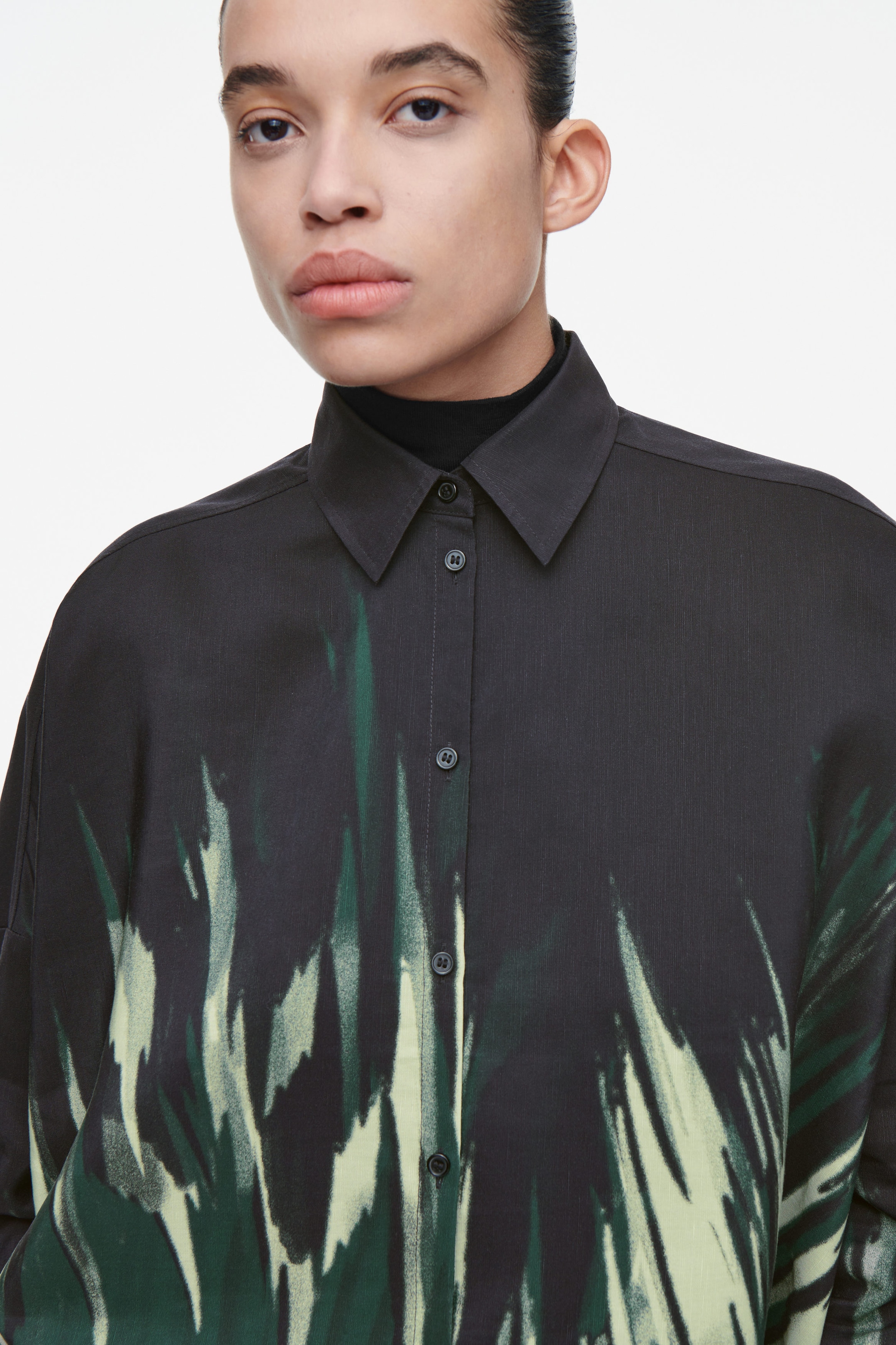 PRINTED LINEN-BLEND SHIRT