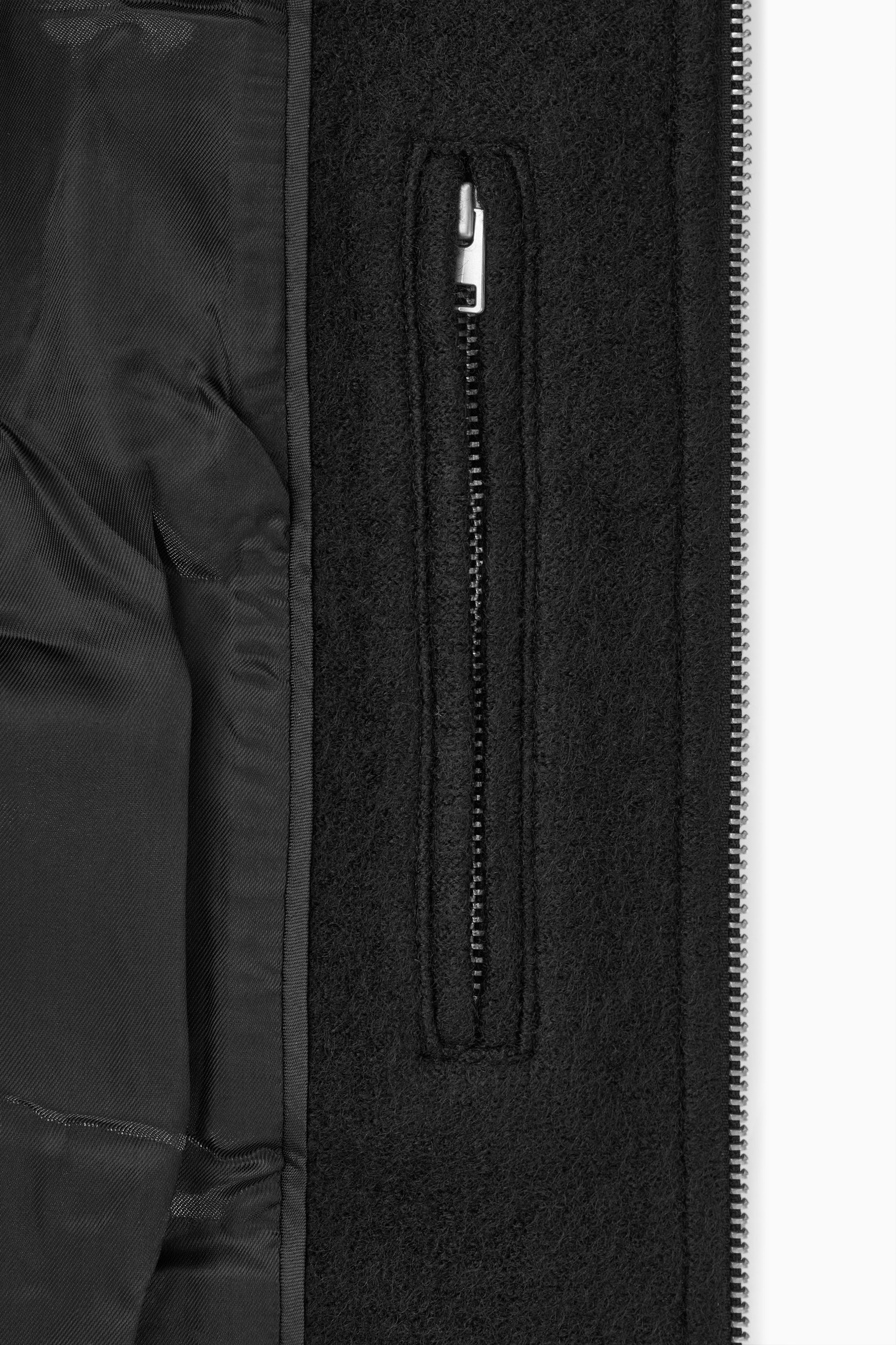 OVERSIZED BOILED-WOOL JACKET - BLACK | COS