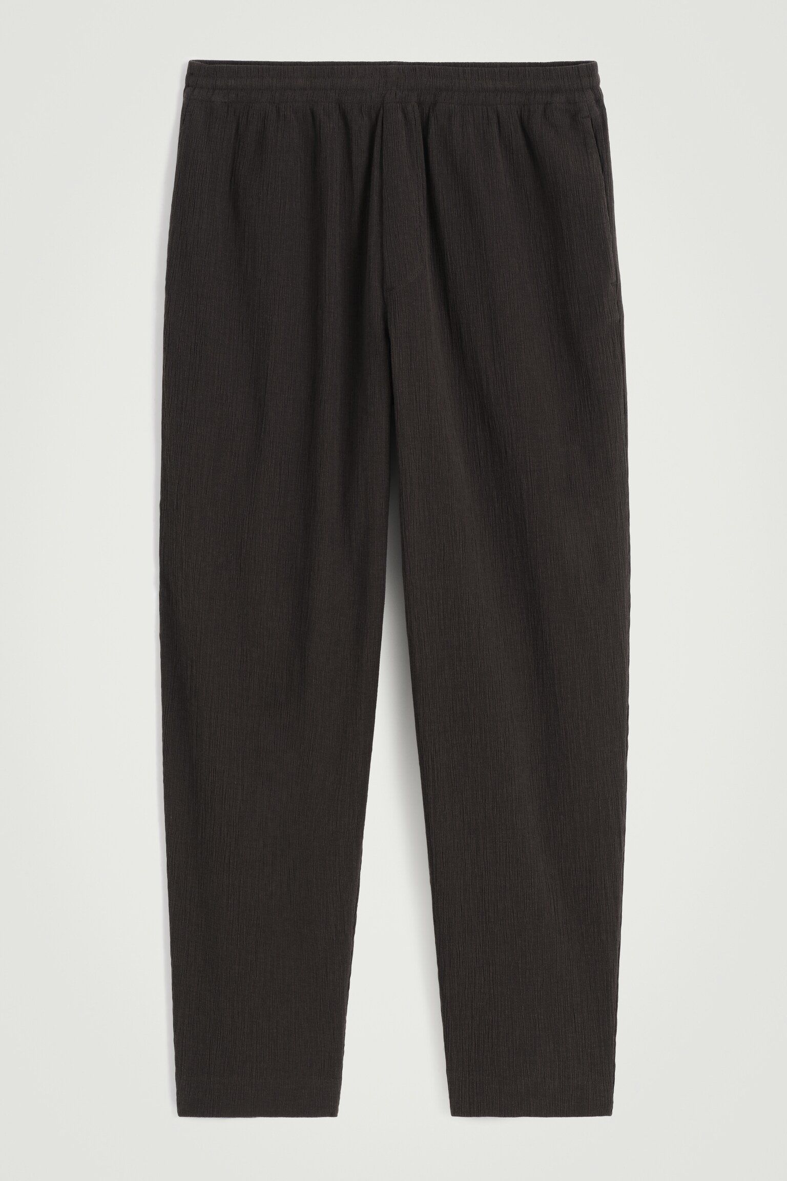 PANTALONI IN COTONE INCRESPATO - MARRONE SCURO - 2
