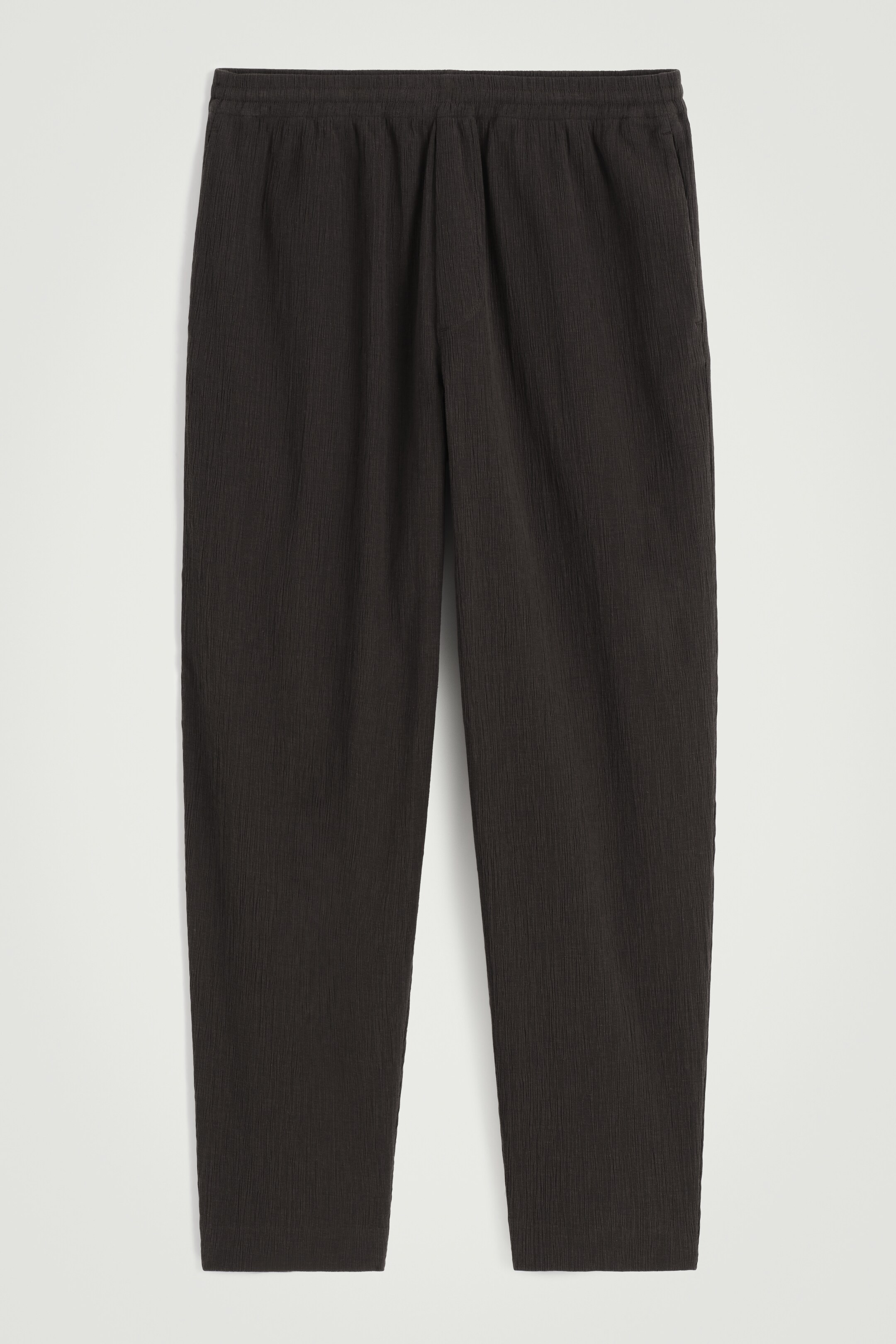 Vezi imaginea mai mare: PANTALONI DIN BUMBAC ȘIFONAT - Maro închis - BĂRBAŢI | H&M RO 7