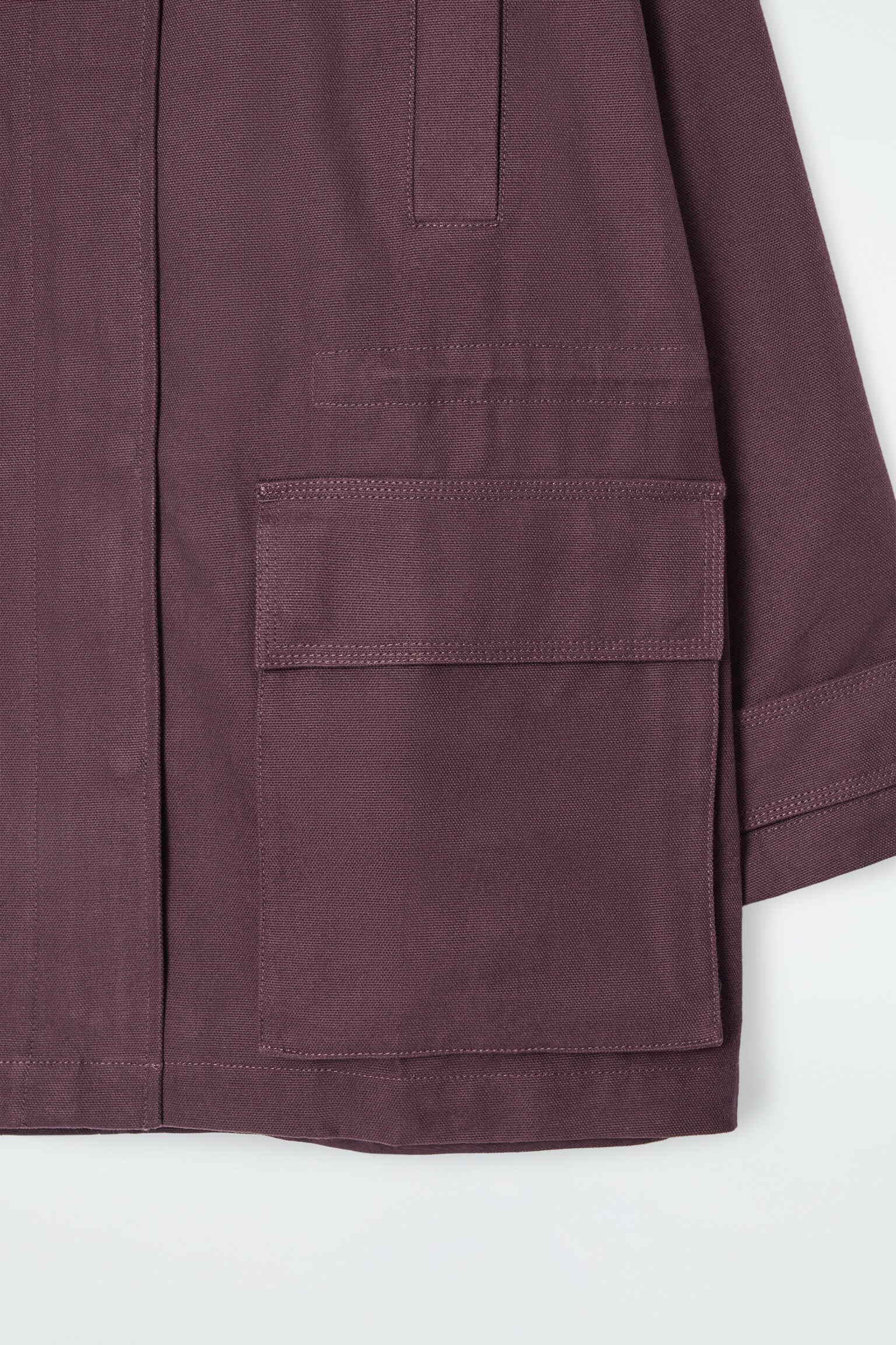 LEATHER-COLLAR FIELD JACKET - BORDEAUX/CAMEL - 3