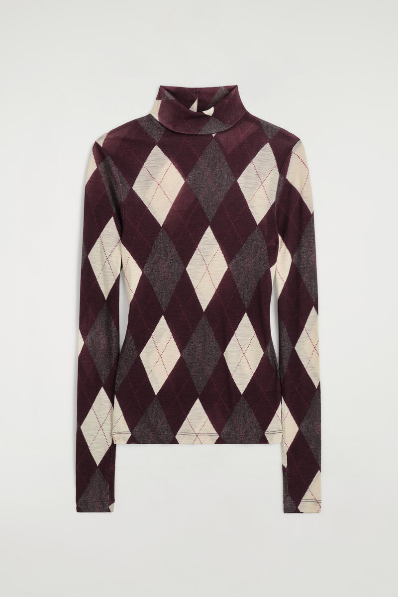 Merino Wool Turtleneck Top
