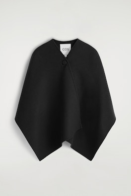 DOUBLE-FACED WOOL-BLEND CAPE — BLACK 8