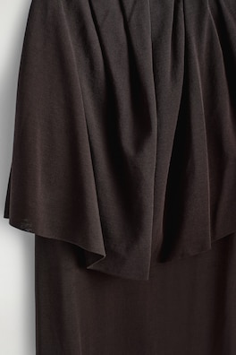 LAYERED SHEER-KNIT BANDEAU MAXI DRESS — BITTER CHOCOLATE 5