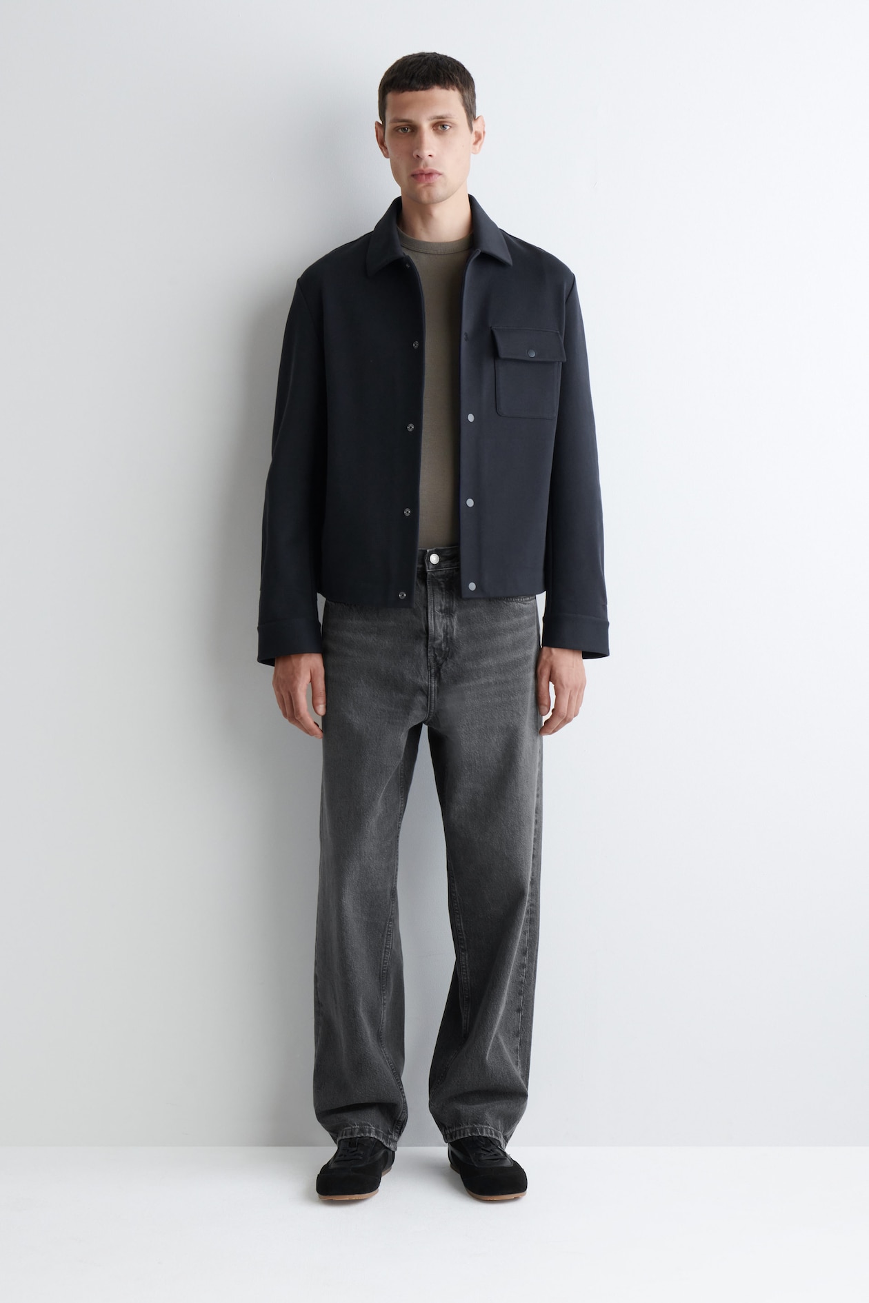 SURCHEMISE EN JERSEY-SERGÉ - BLEU MARINE | COS FR