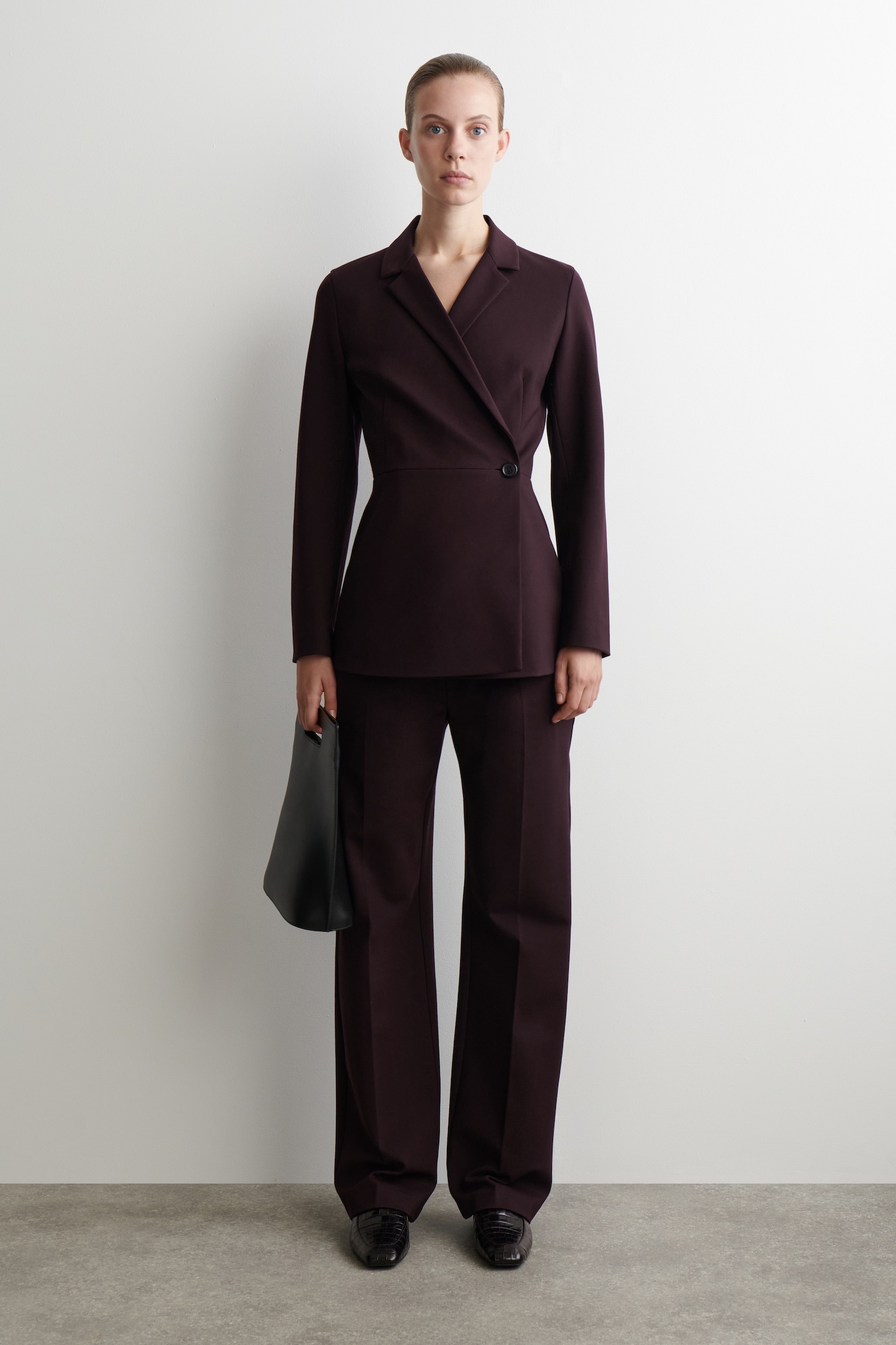 FLUID MILANO WRAP-FRONT BLAZER - BURGUNDY - 7