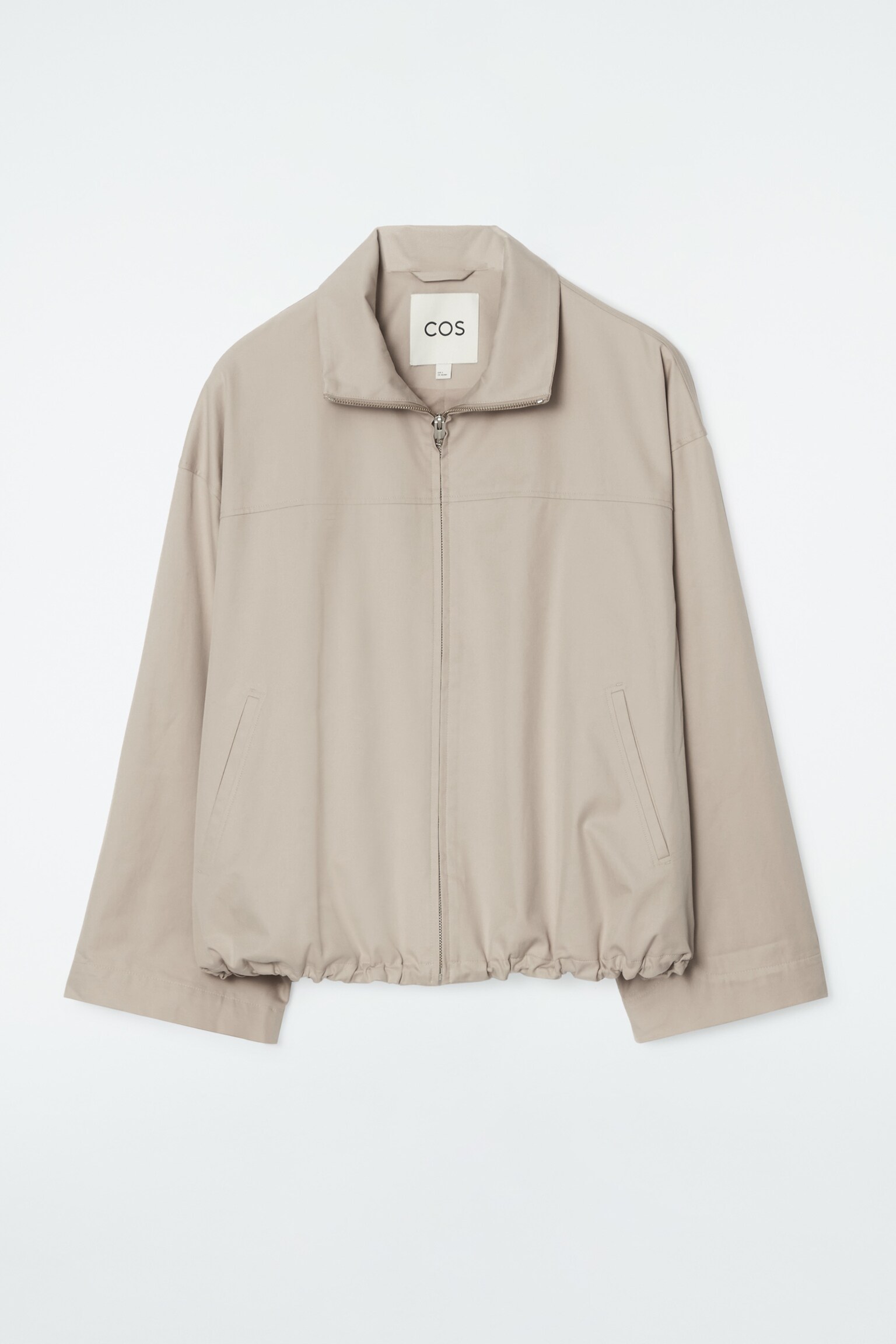 BUBBLE-HEM COTTON JACKET - BEIGE
