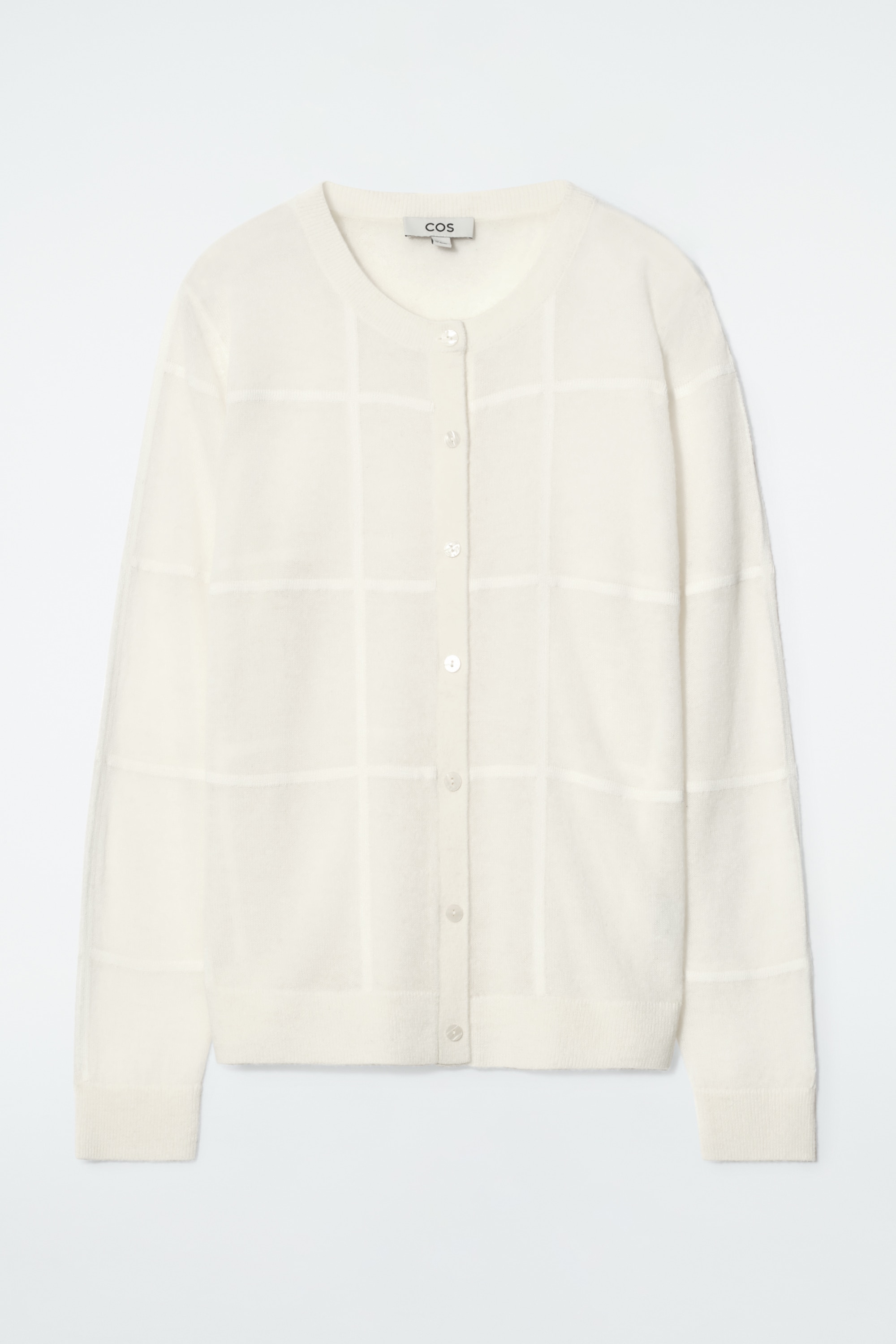 CARDIGAN À CARREAUX - IVOIRE