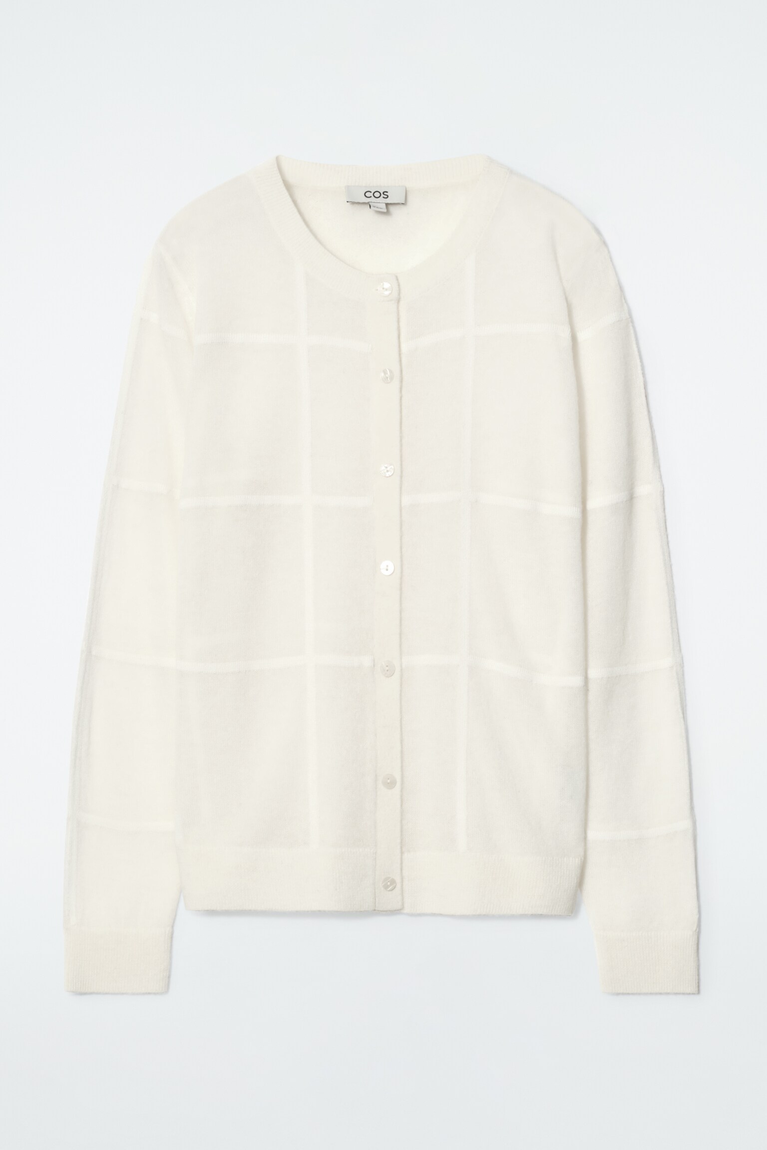 CARDIGAN A QUADRI - AVORIO - 2