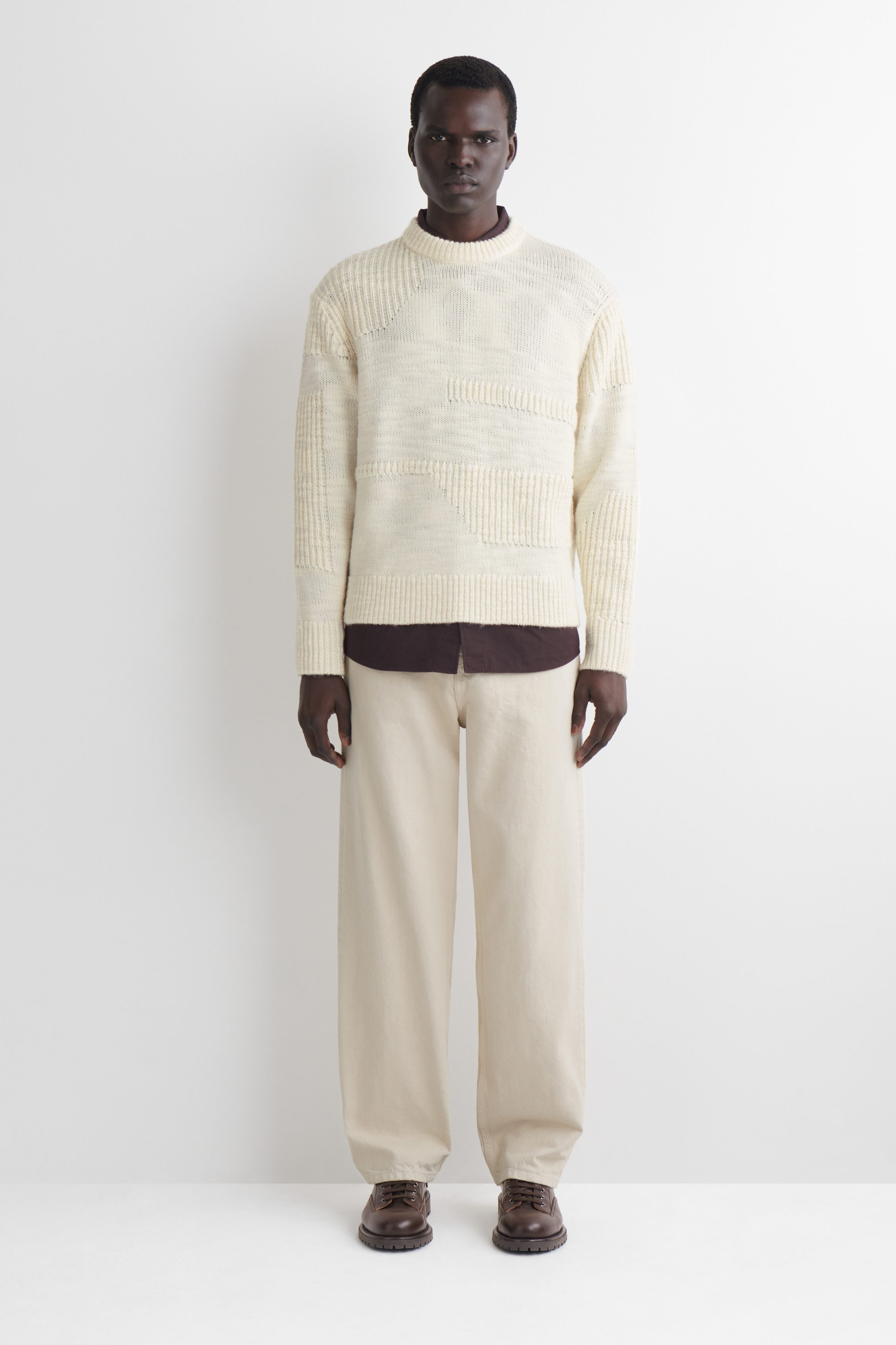 LADDER-STITCH WOOL SWEATER - CREAM | COS US