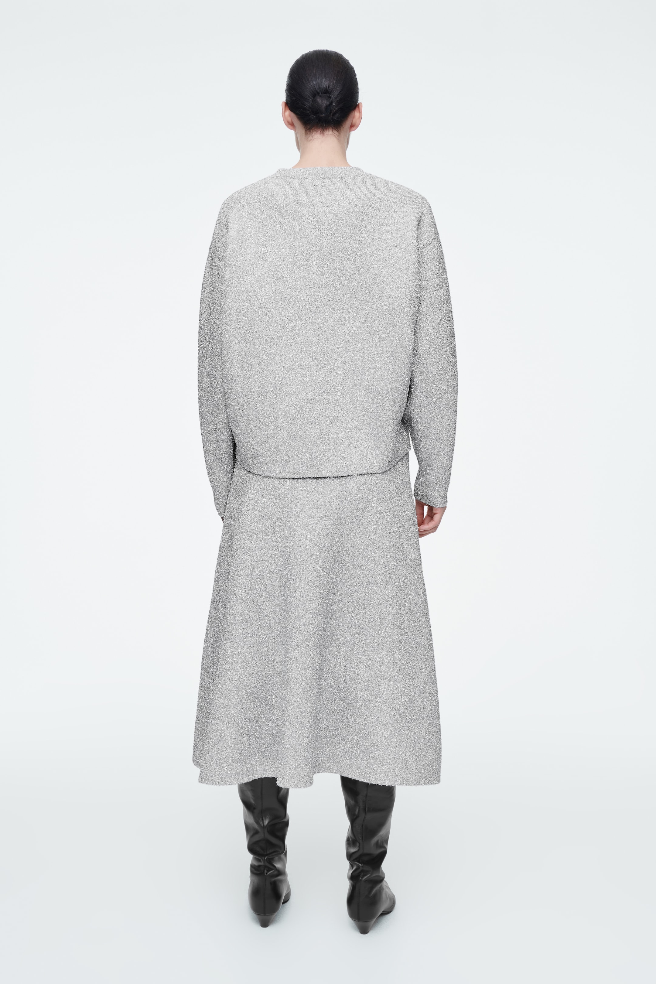 View larger image: OVERSIZED SPARKLY MERINO WOOL JUMPER - SILVER - Ladies | H&M GB 4