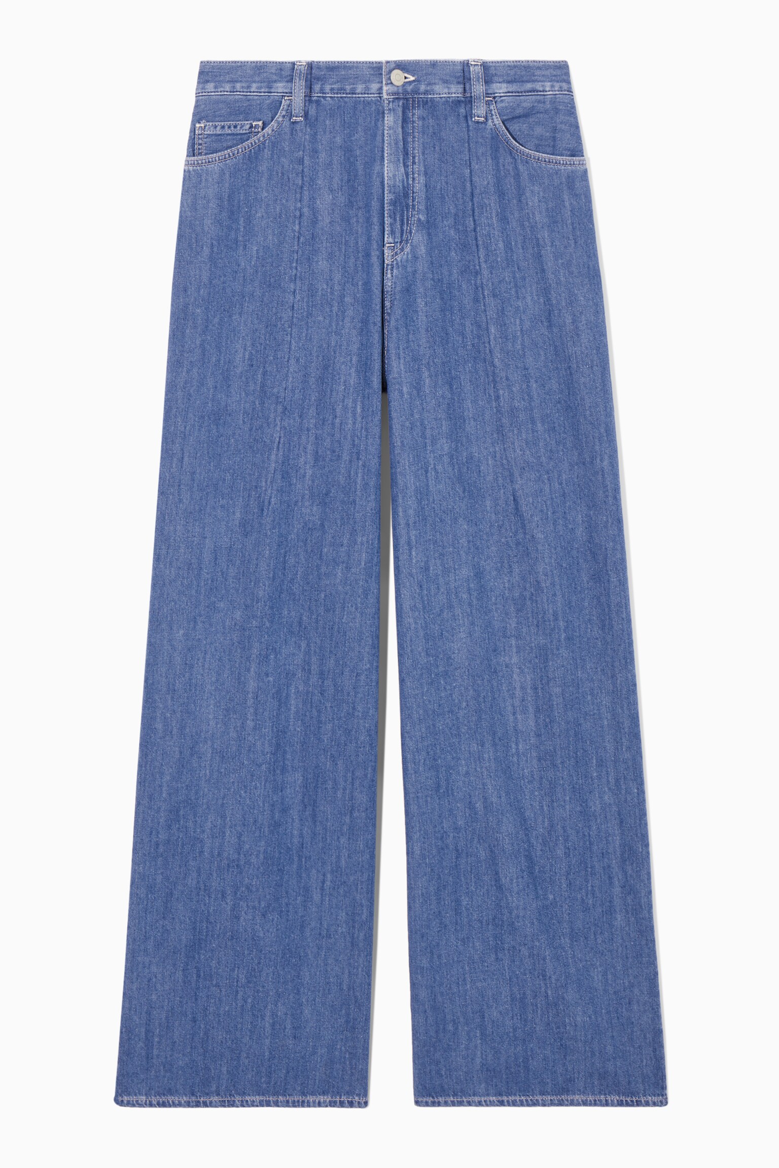 WIDE-LEG HIGH-RISE JEANS - LIGHT BLUE - 1