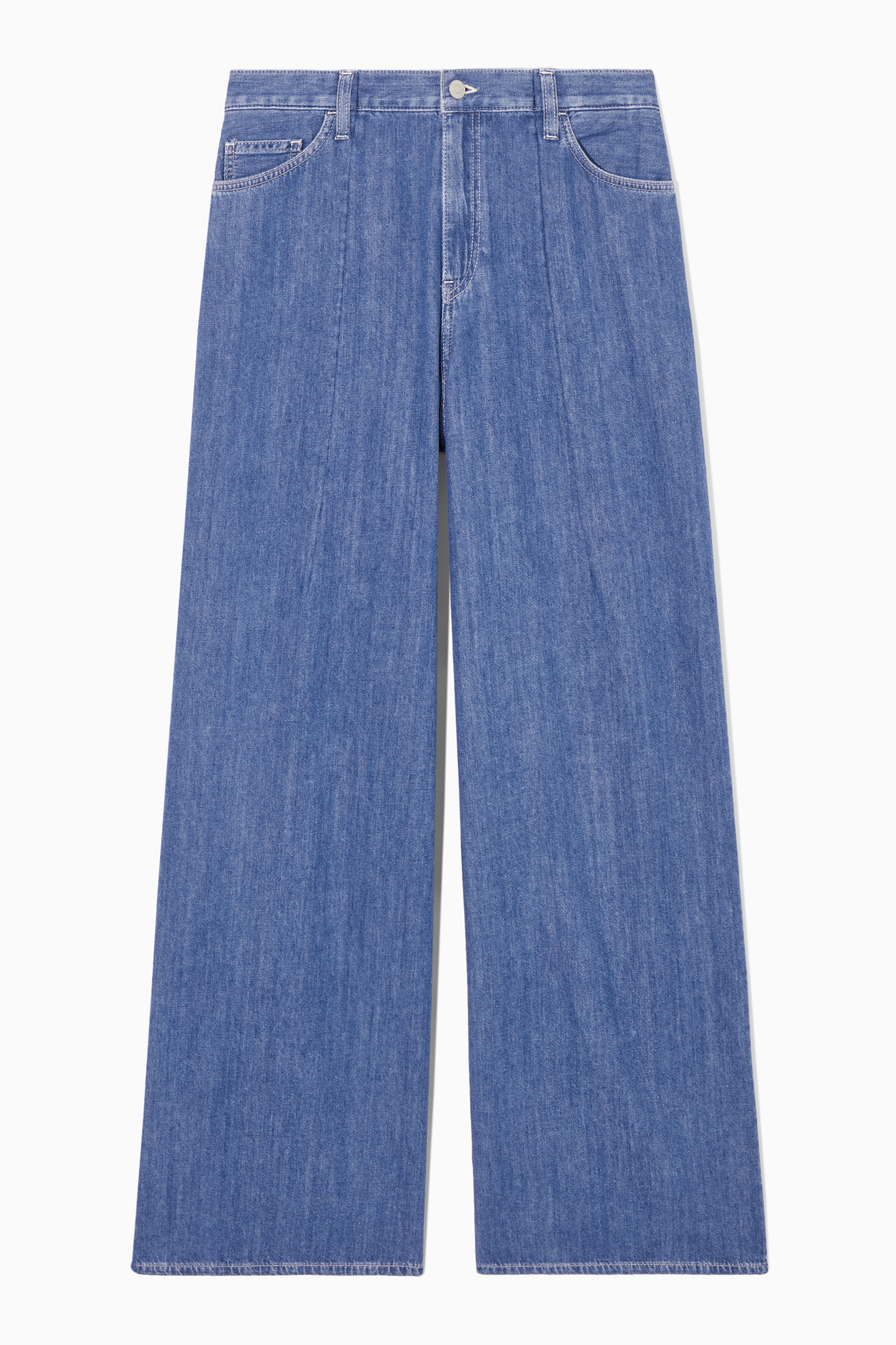 COS Wide-Leg High-Rise Full-Length Jeans in BLUE | endource
