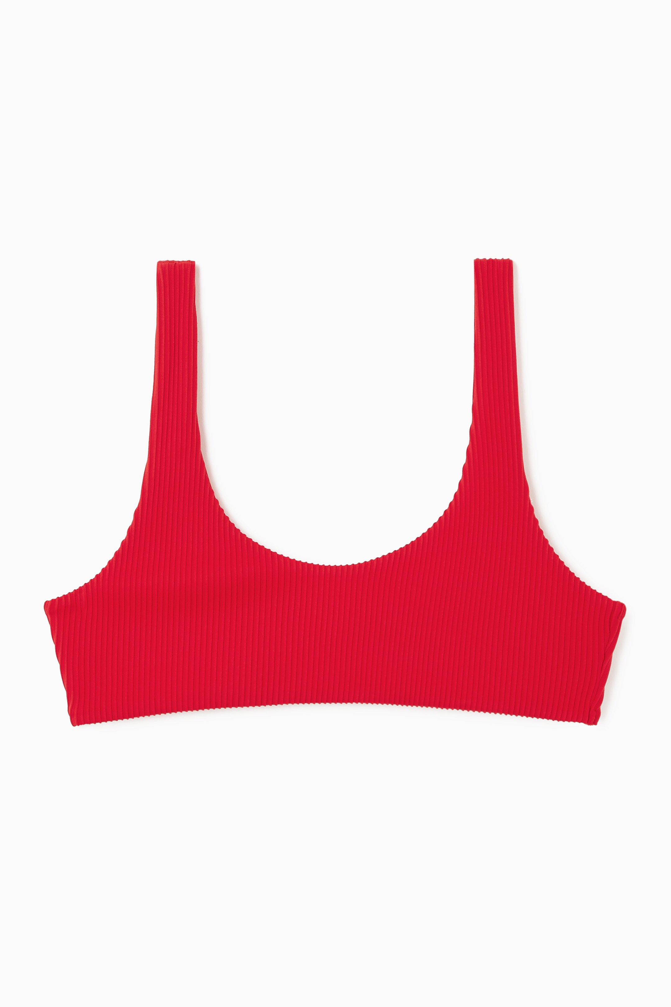 Ingrandisci l'immagine: SCOOP-NECK RIBBED BIKINI TOP - BRIGHT RED - DONNA | H&M CH 1