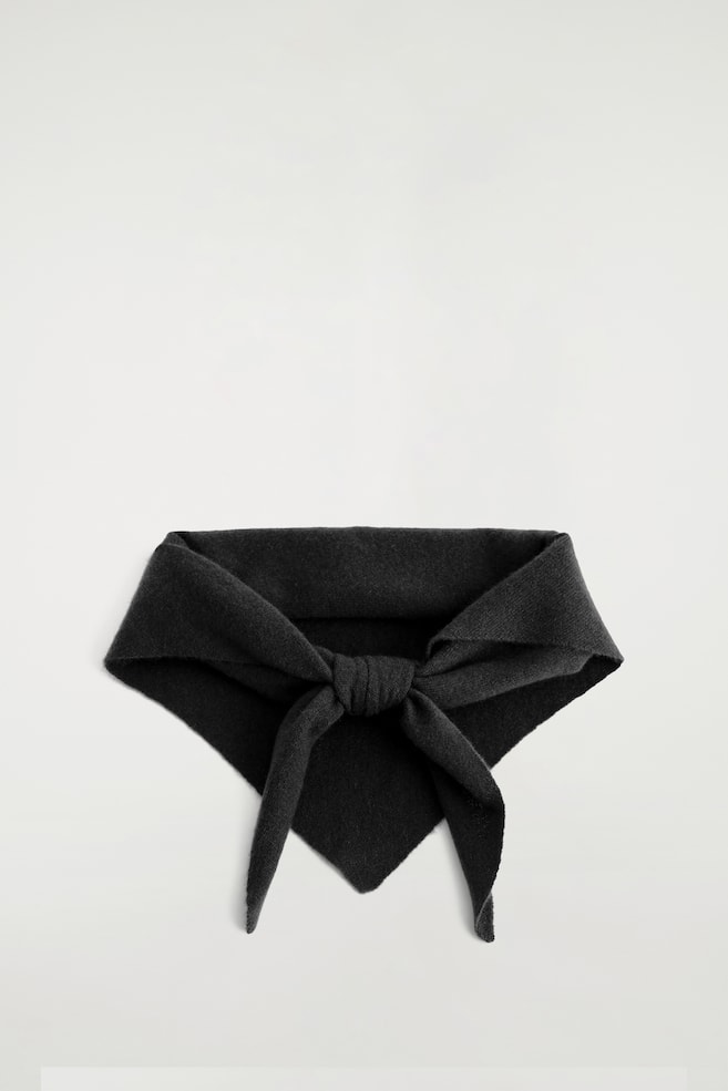 TRIANGLE EN CACHEMIRE - NOIR/ROSE - 1