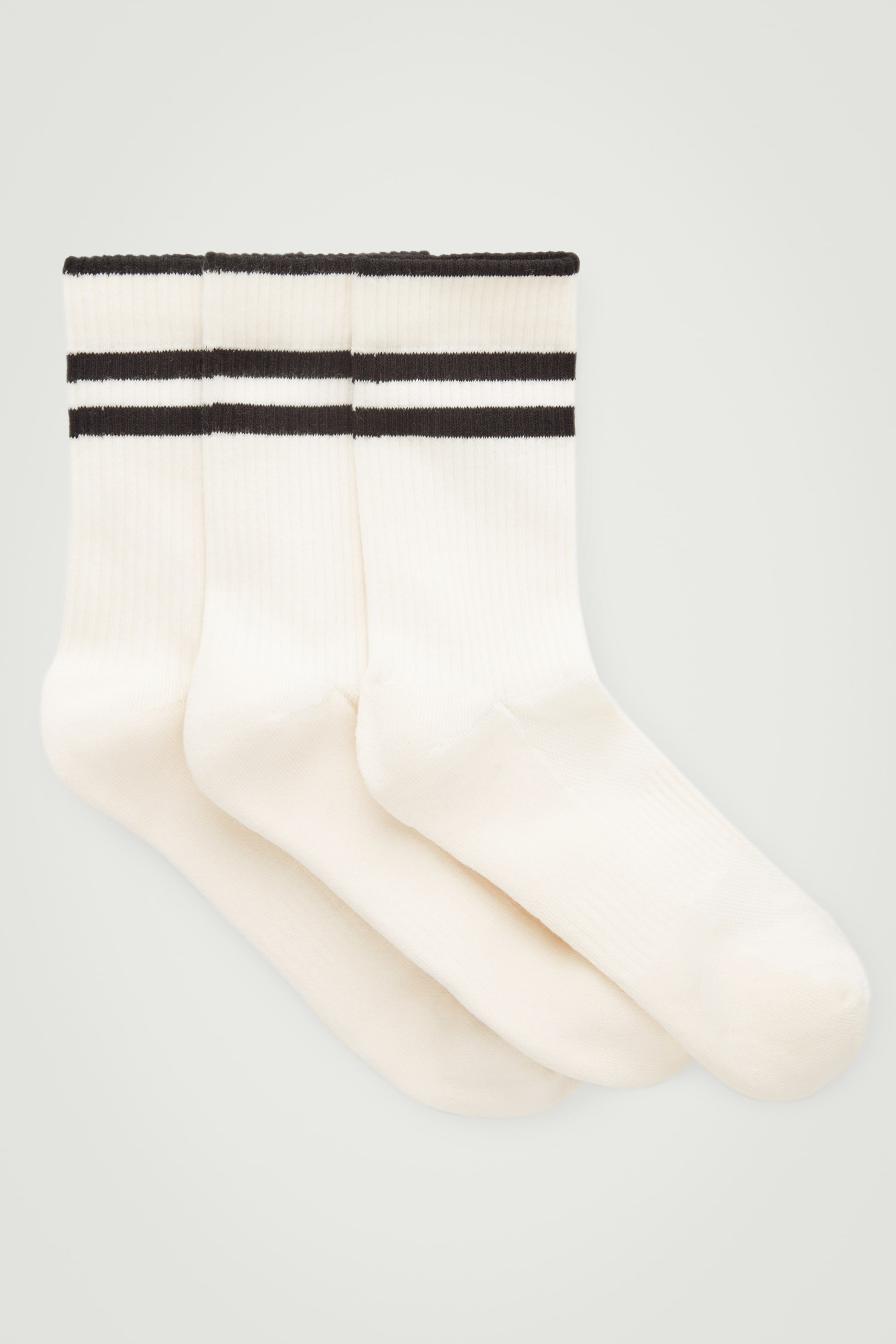Grösseres Bild ansehen: 3ER-PACK GERIPPTE SPORTSOCKEN - WEISS/GESTREIFT - HERREN | H&M CH 1