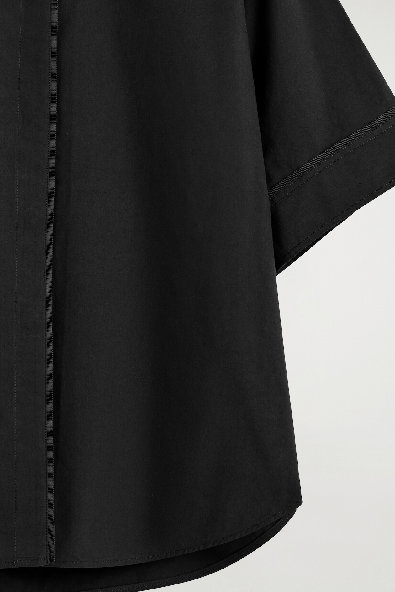 OVERSIZED SHORT-SLEEVED COTTON SHIRT — BLACK