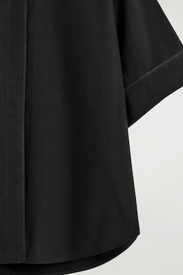 OVERSIZED SHORT-SLEEVED COTTON SHIRT — BLACK 6