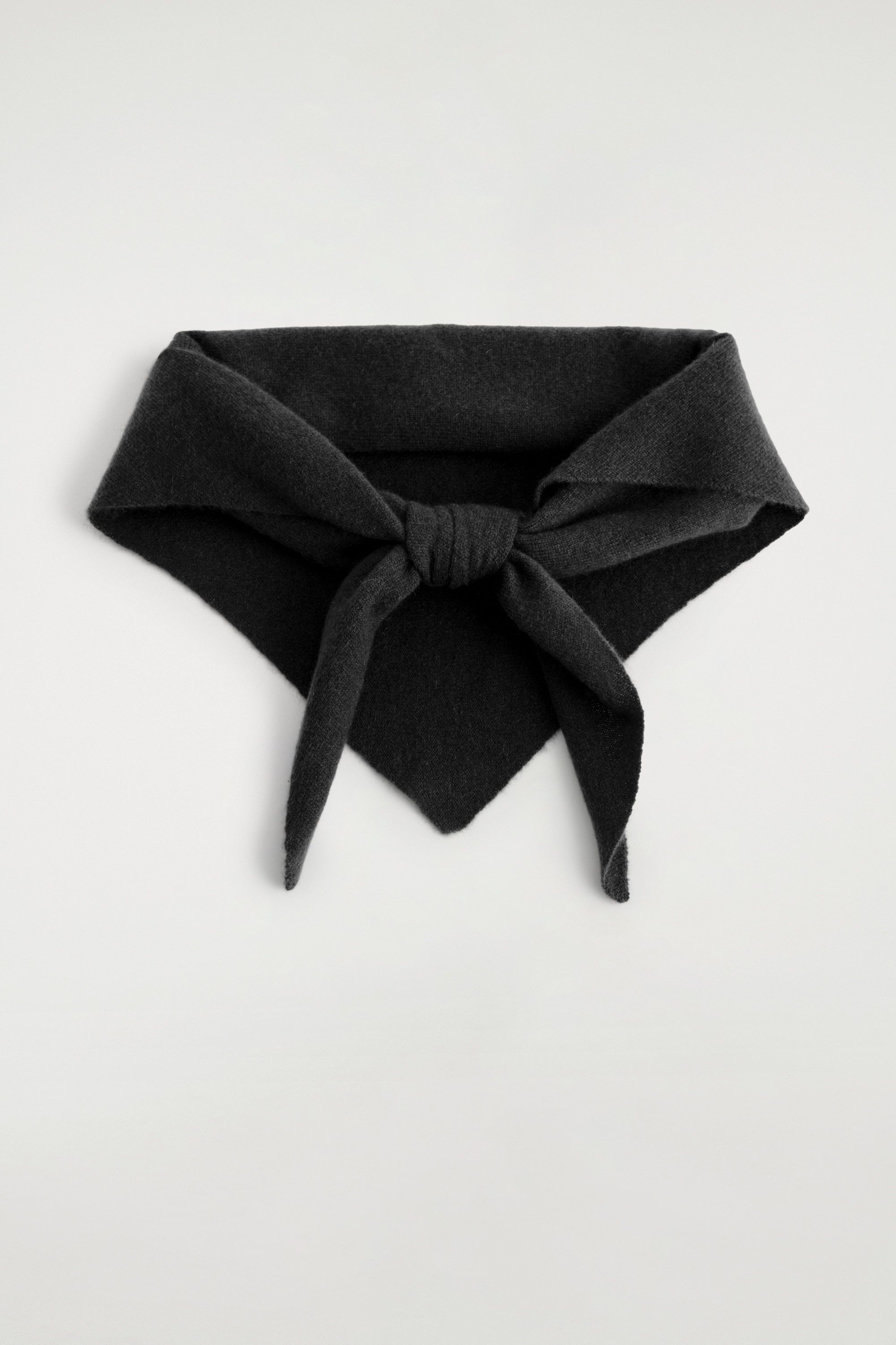 CASHMERE TRIANGLE SCARF - BLACK/LIGHT BROWN