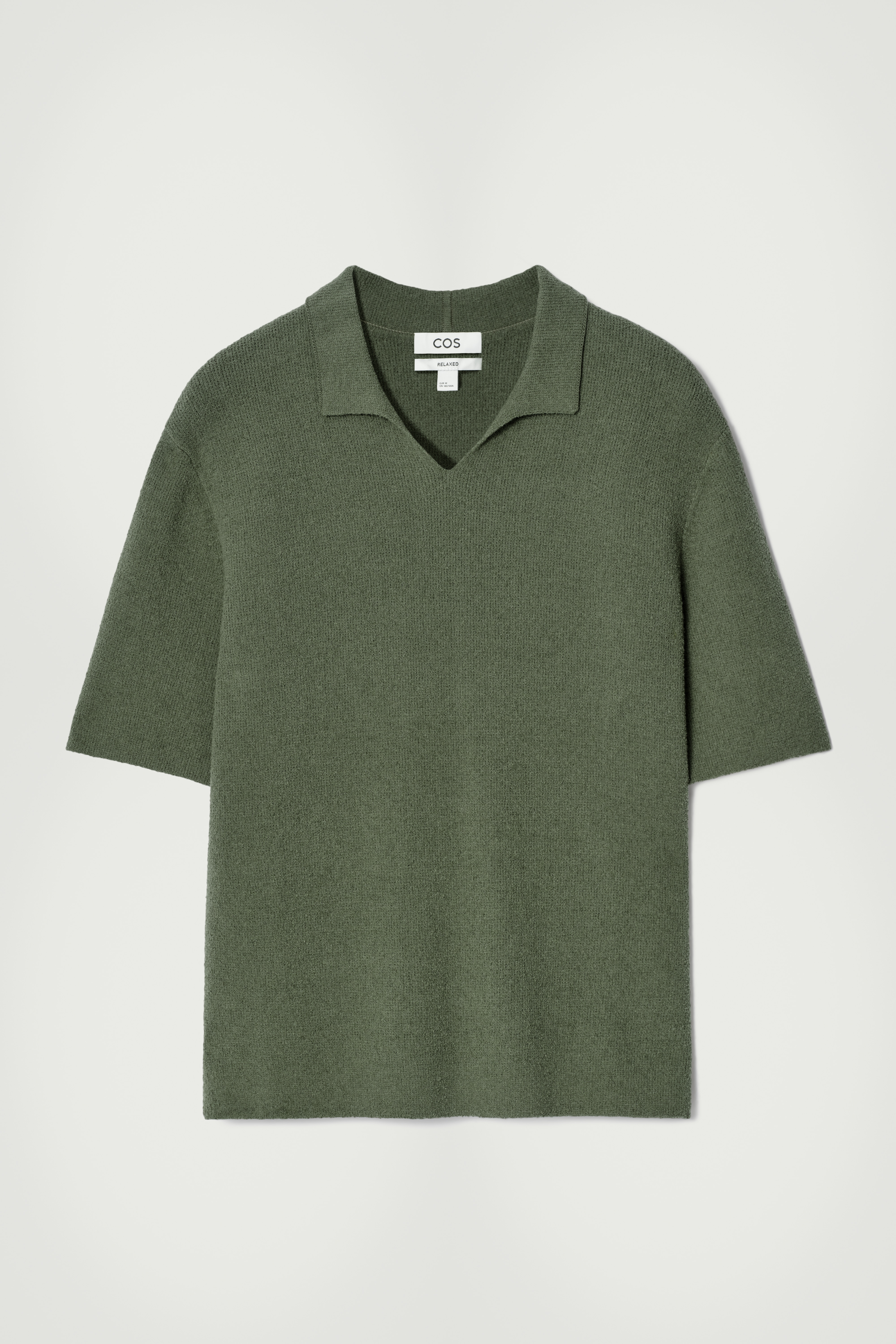 POLO DE PUNTO BOUCLÉ CON CUELLO ABIERTO - VERDE/AZUL MARINO